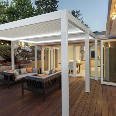 White vortex pergola