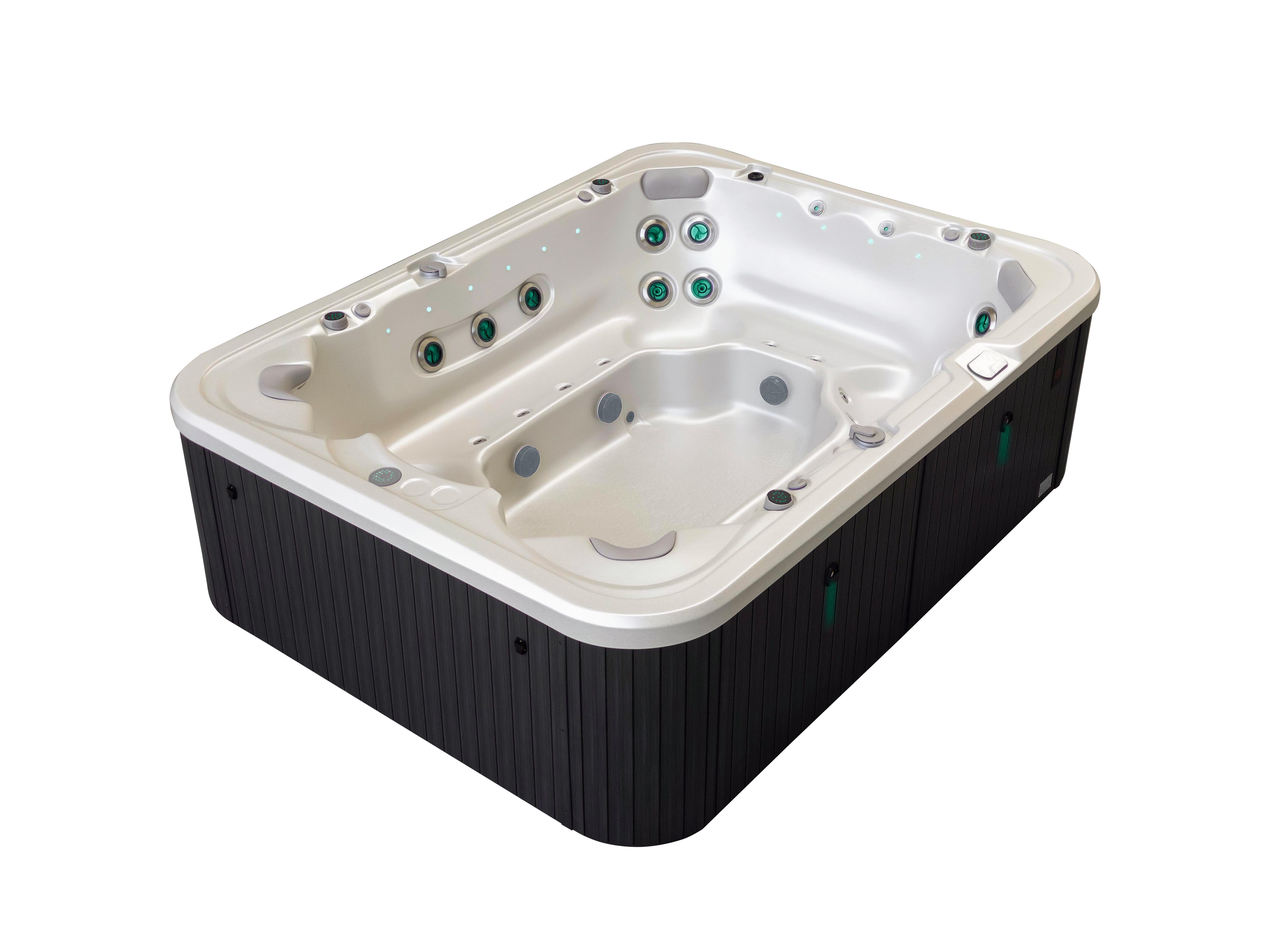 Angled view of the Vortex Titanium HP spa pool