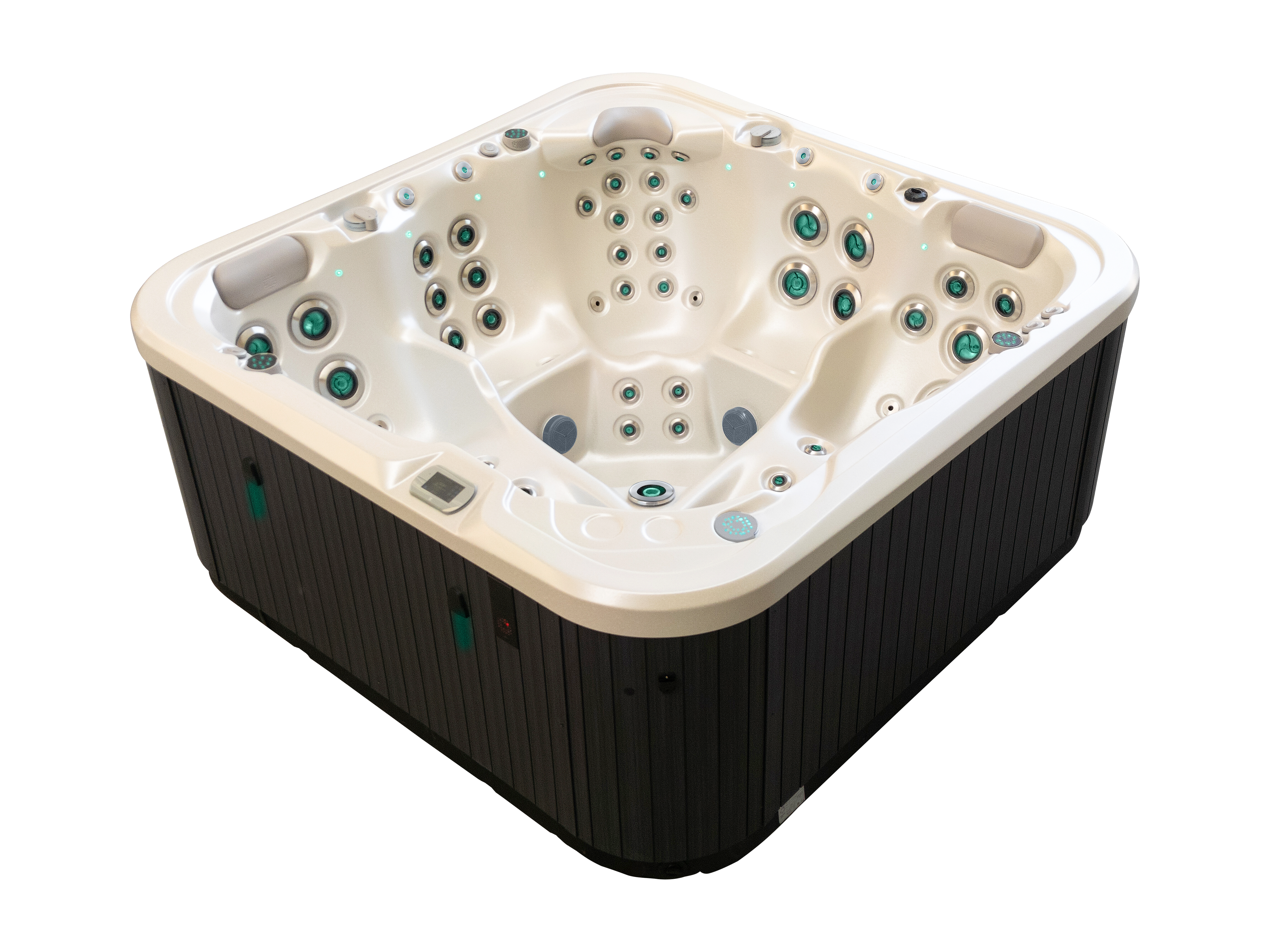 Angled view of the Vortex Cobalt HP spa pool