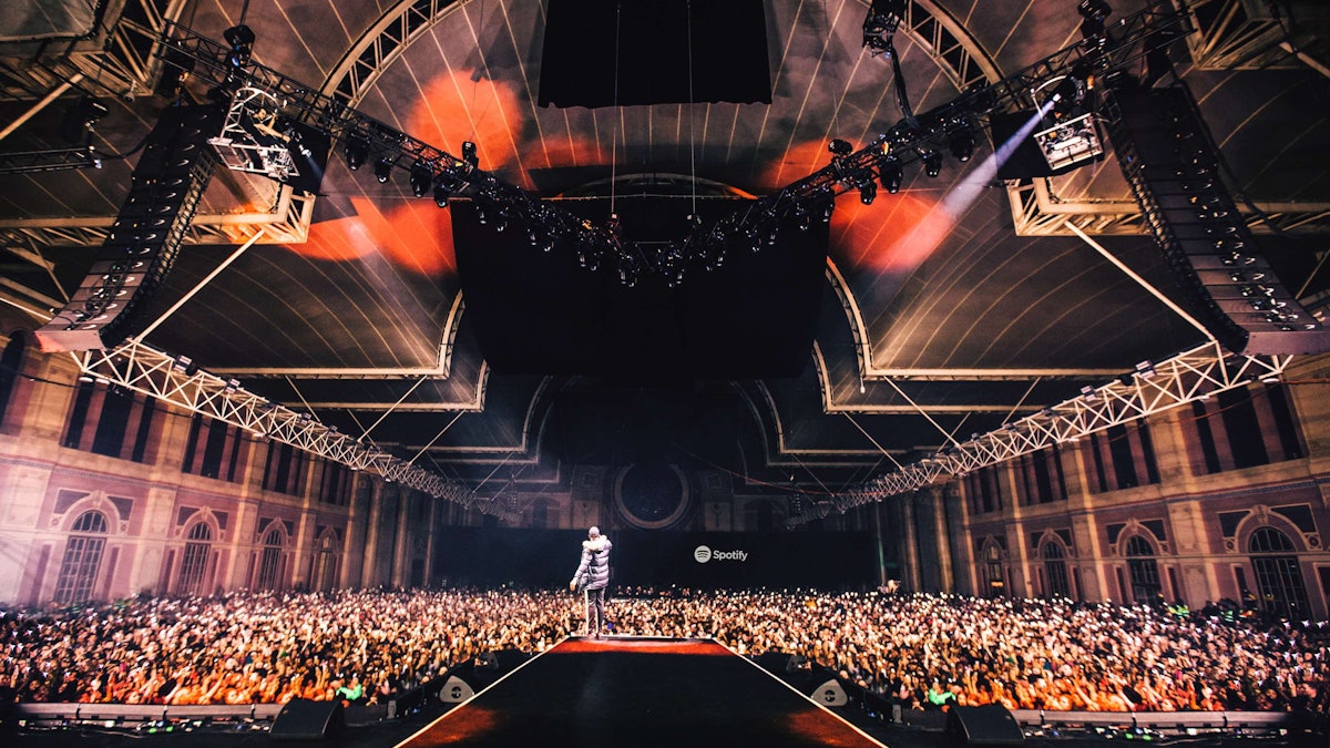 The 10,000-capacity Who We Be show filling the Great Hall at Alexandra Palace, London.