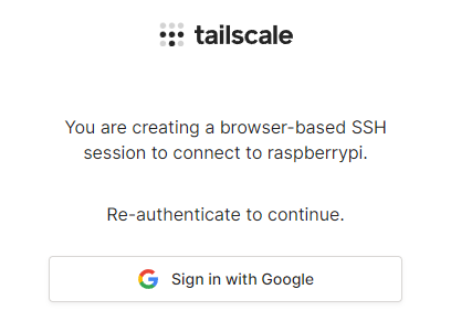 Tailsale SSH Session reauthenticate