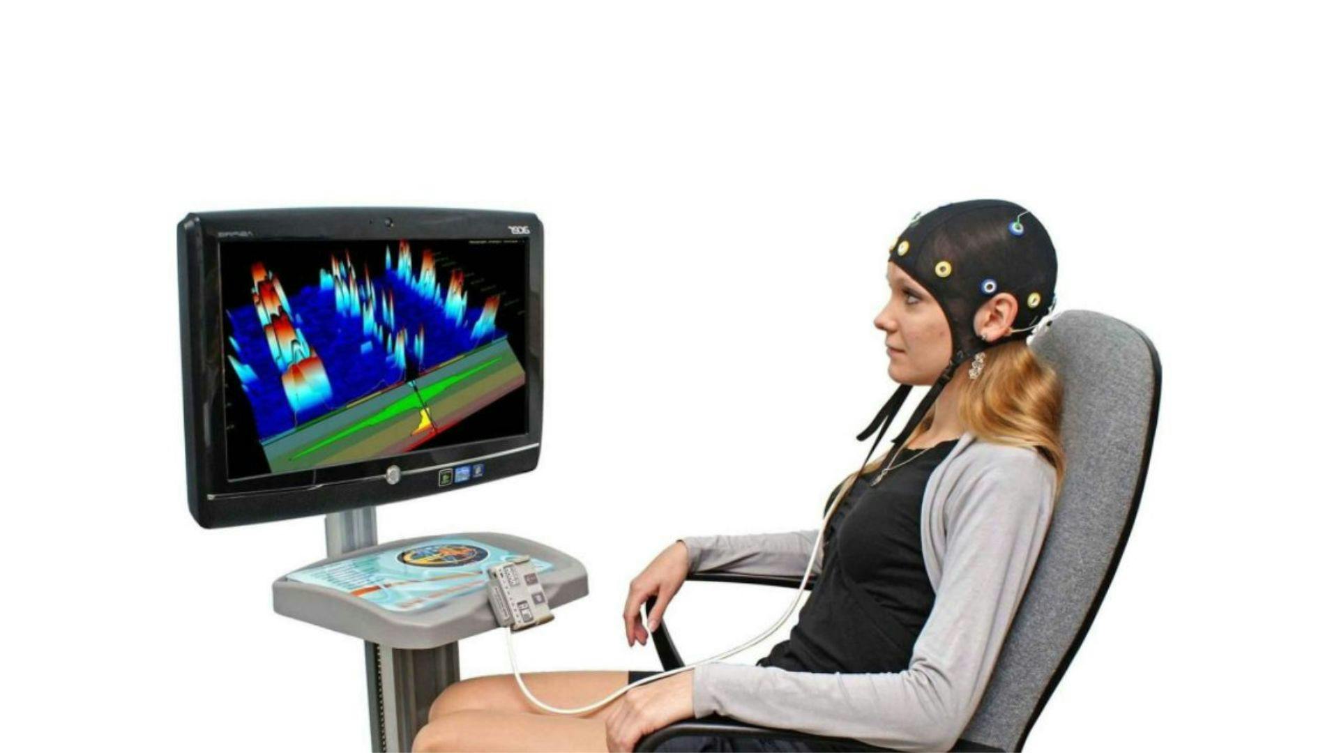 A patient during neurofeedback therapy at the Istituto di Neuroscienze (Florence, Italy)