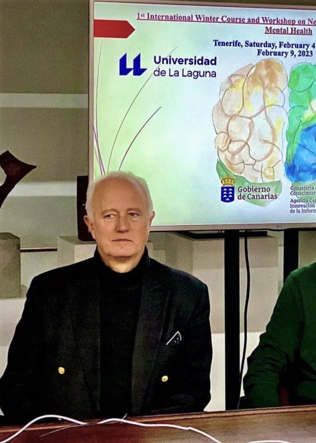 Dr. Pallanti of the Institute of Neuroscience and Dr. Makris of Harvard University at the first neuroimaging conference held at La Laguna University in Tenerife.