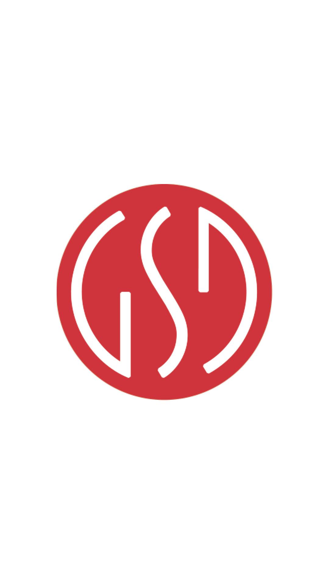 Logo del Gruppo San Donato (Istituti Clinici Zucchi): circonferenza rossa con lettere "GSD" bianche al suo centro.