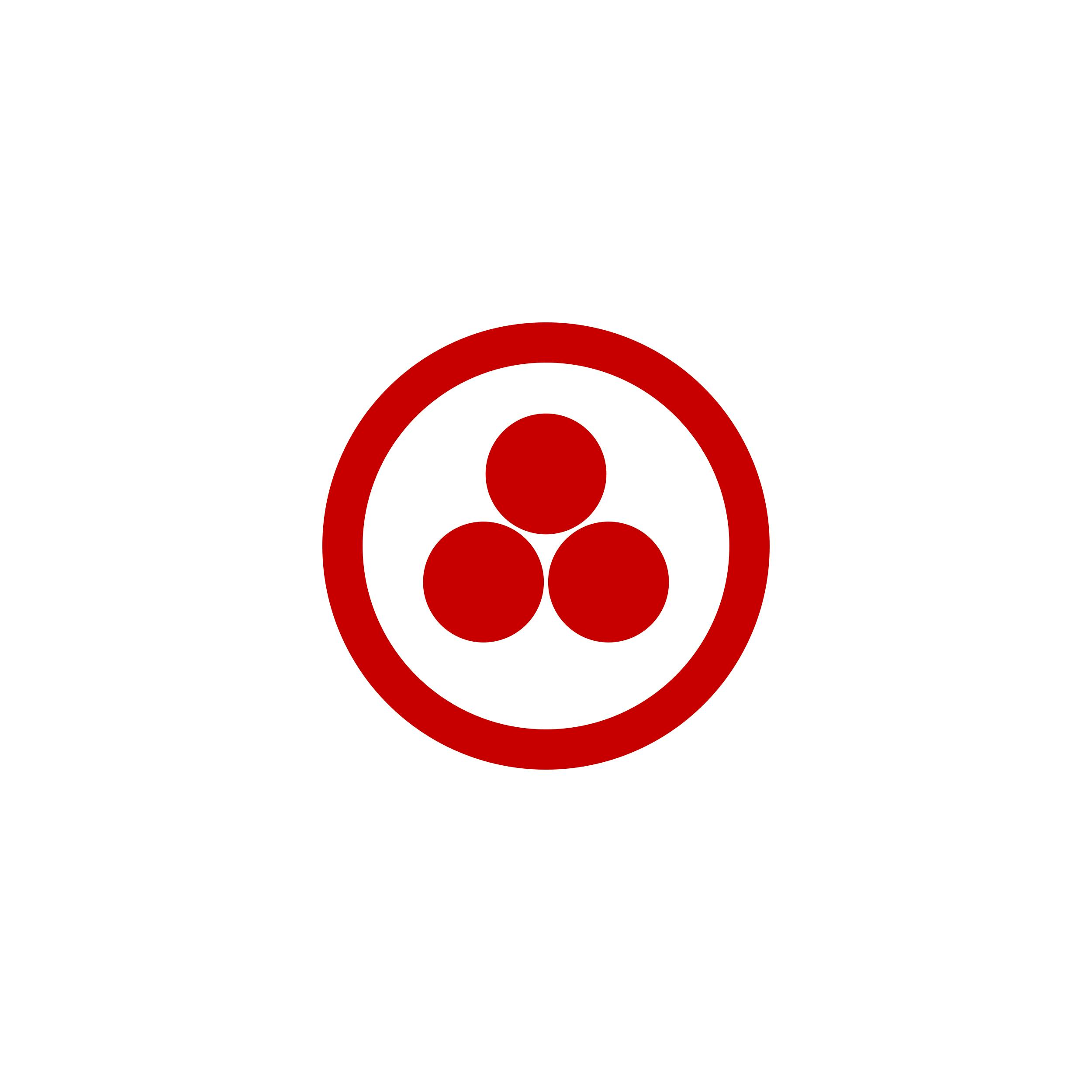 The Pax Cultura emblem: a maroon on white emblem consisting of three solid circles in a surrounding circle.
