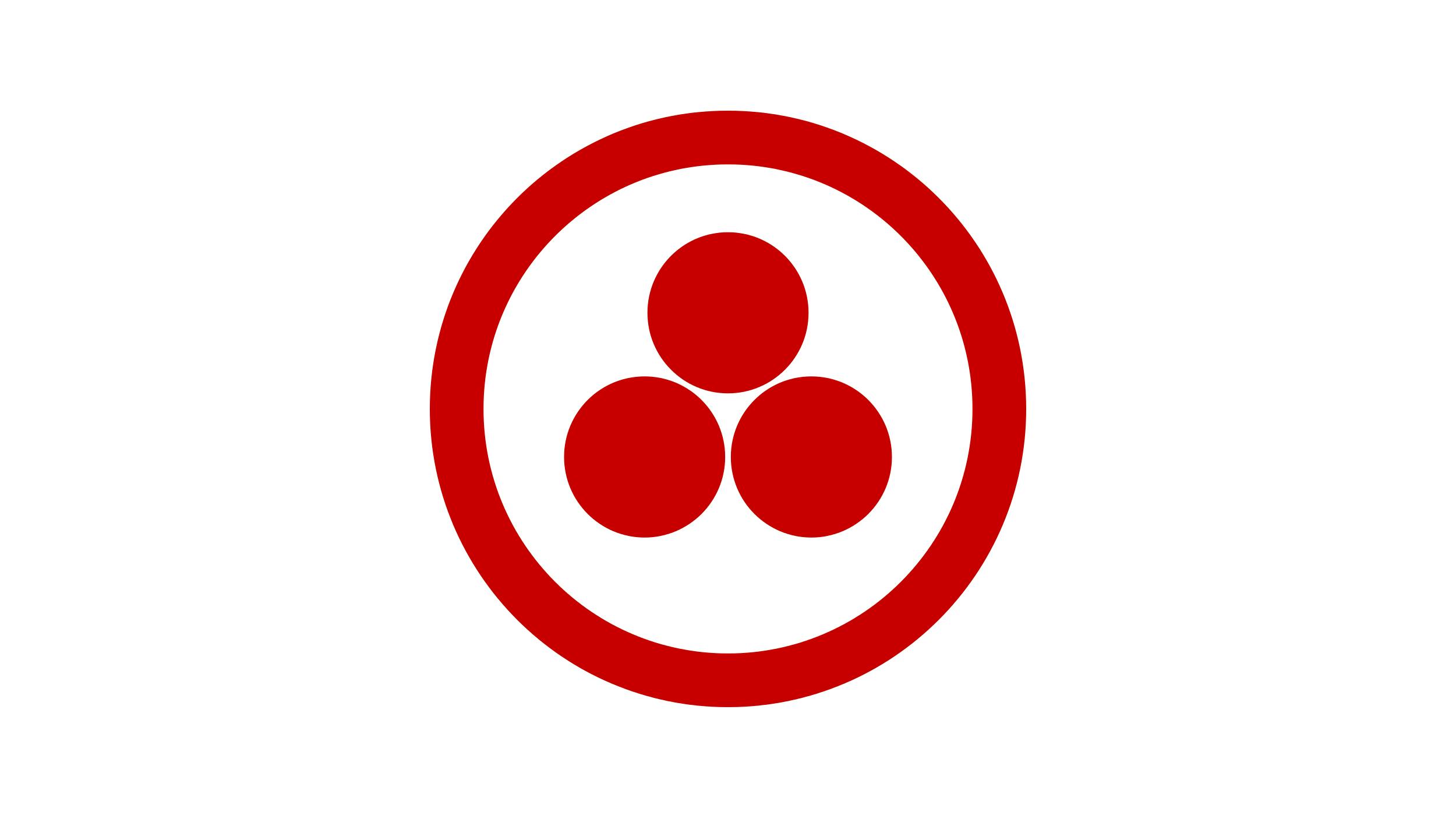 Simbolo della Bandiera della Pace disegnata da Nikolaj Konstantinovič Rerich: tre sfere di colore rosso su sfondo bianco circondate da un cerchio dello stesso colore