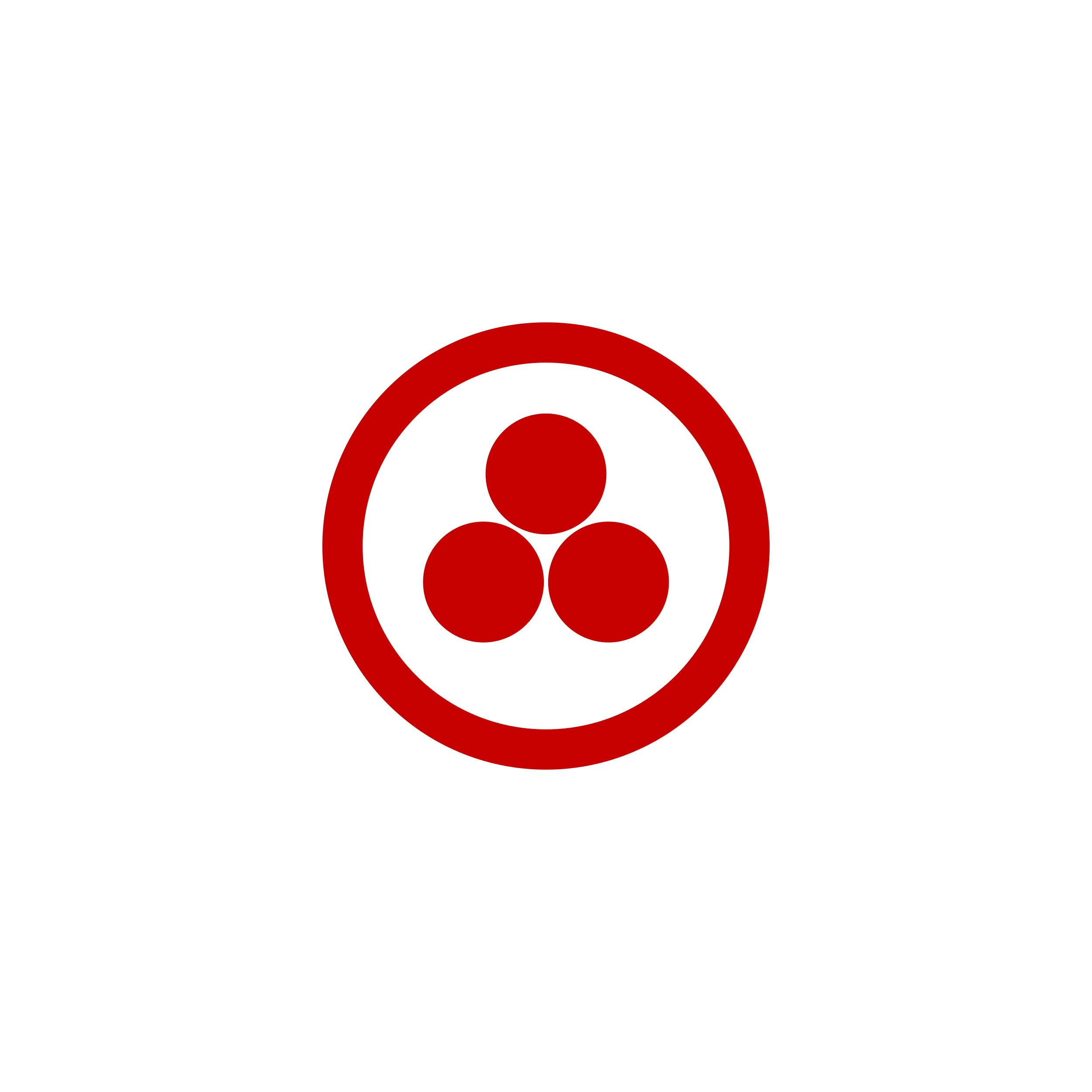 The Pax Cultura emblem: a maroon on white emblem consisting of three solid circles in a surrounding circle.