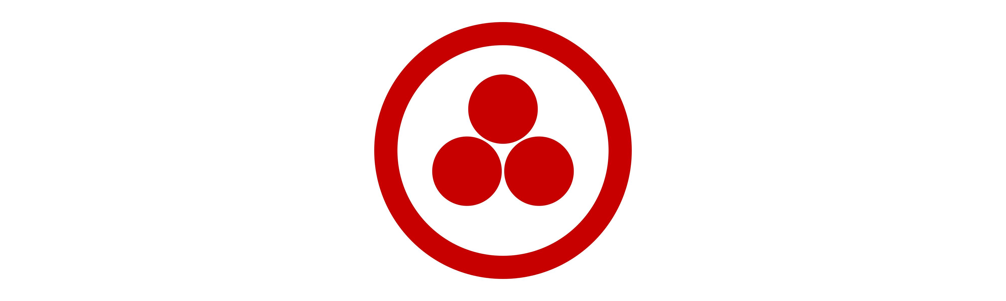 Banner of Peace symbol designed by Nikolai Konstantinovič Rerich: three red balls on a white background surrounded by a circle of the same color.