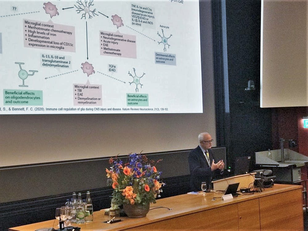 Foto del Prof. Pallanti mentre tiene la sua lezione al Quarto Congresso Internazionale WASAD