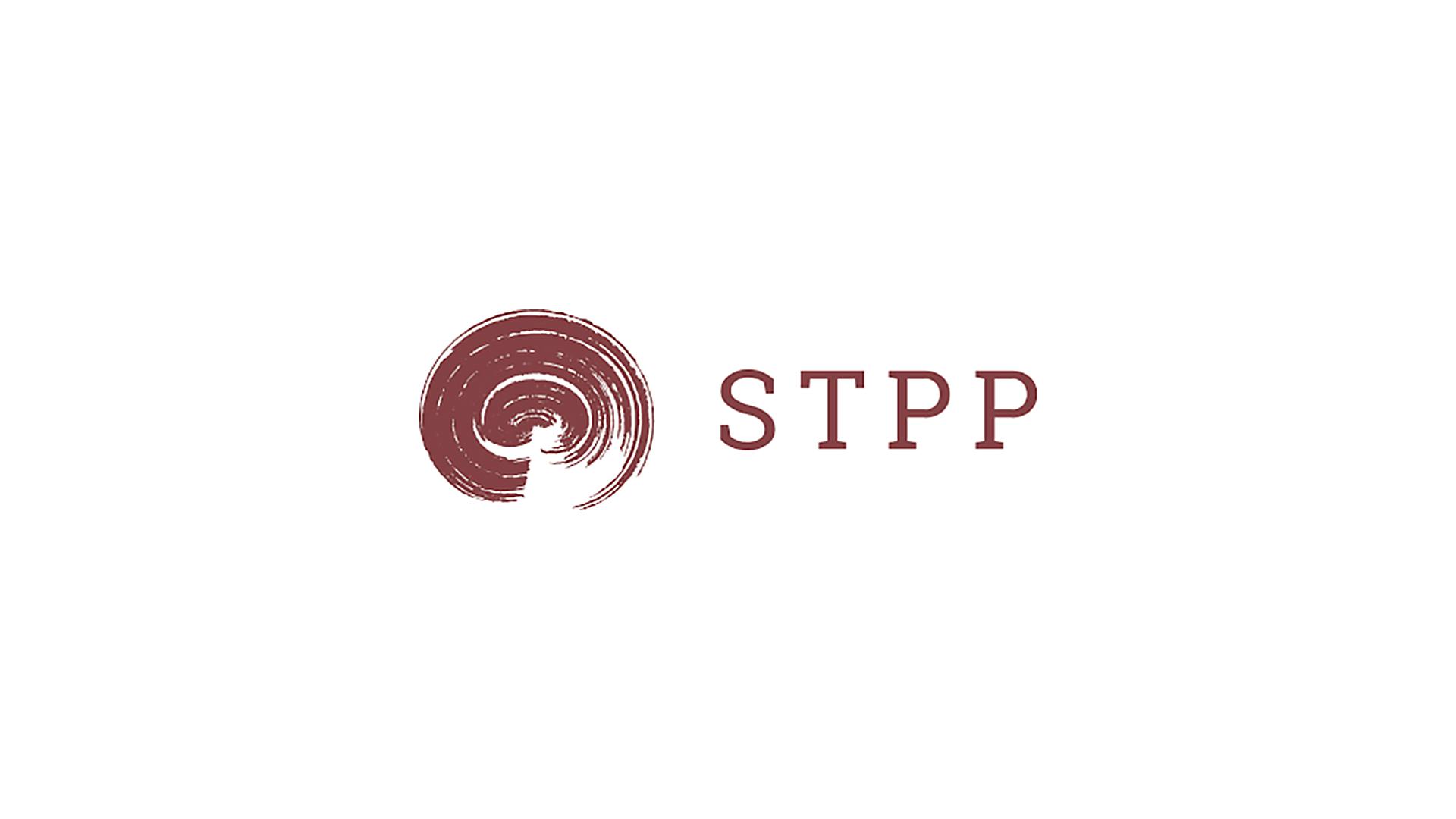 Logo della Società Ticinese di Psichiatria e Psicoterapia (STPP) di color bordeaux.