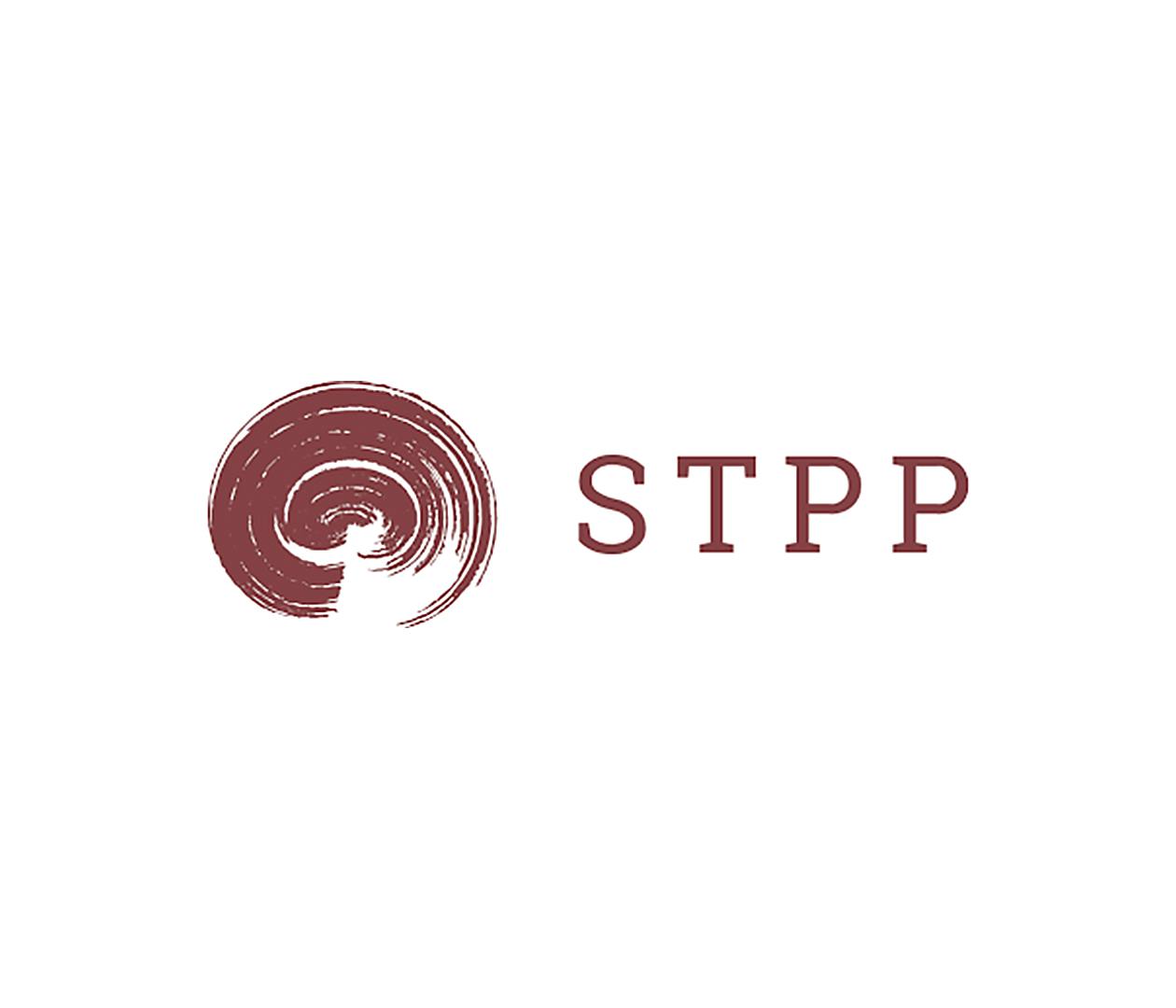 Logo della Società Ticinese di Psichiatria e Psicoterapia (STPP) di color bordeaux.
