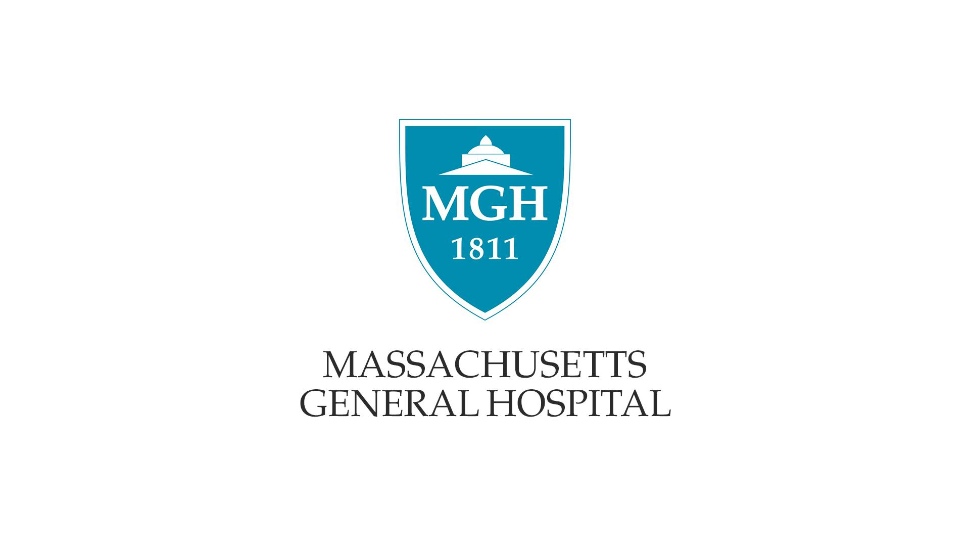 Logo del Massachusetts General Hospital su sfondo bianco: uno scudo azzurro contenente le lettere "MGH" e la data 1811.