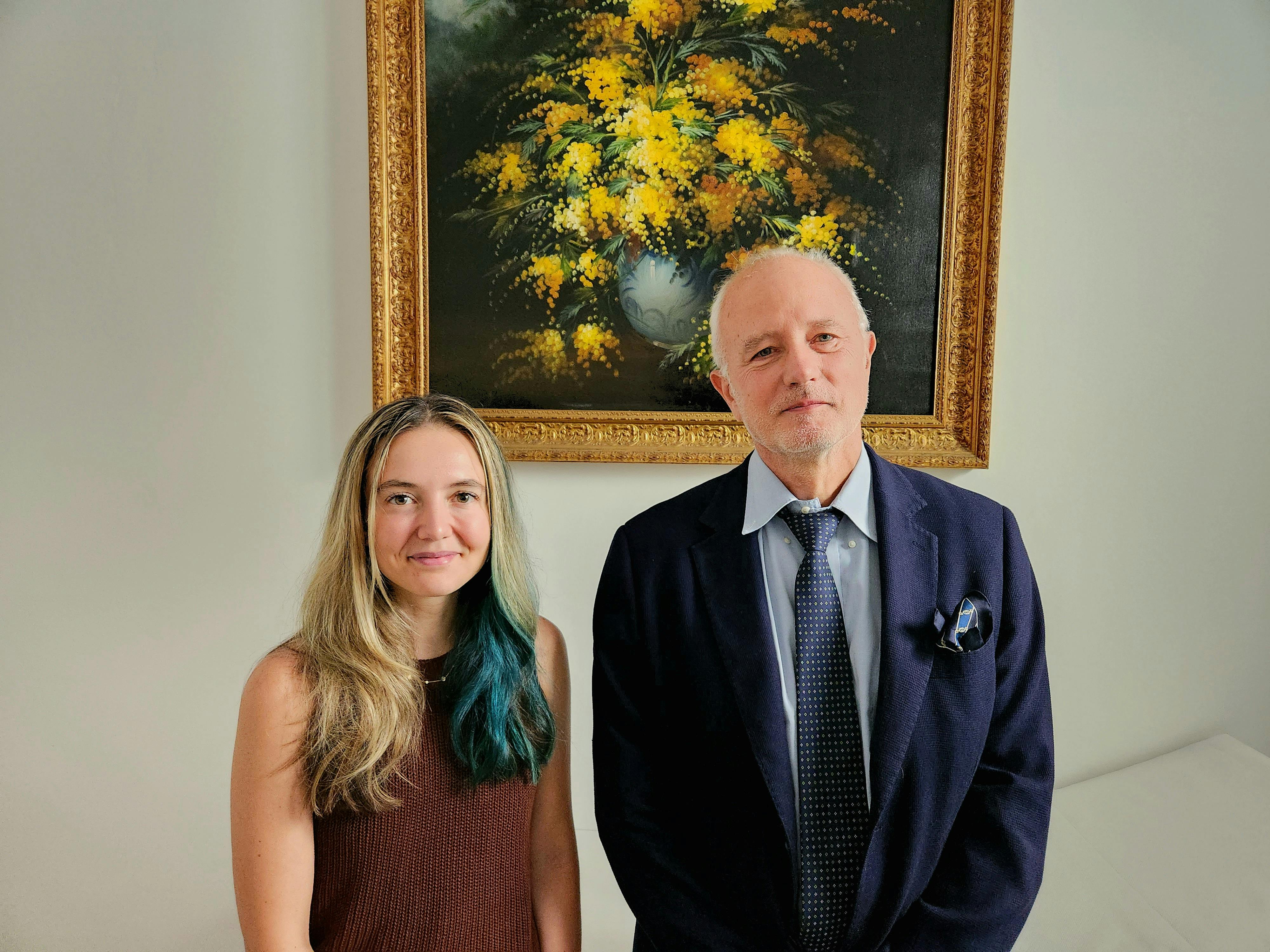 Fotografia del Prof. Pallanti insieme alla Dott.ssa Laura Marengo, specializzanda del Massachusetts General Hospital.