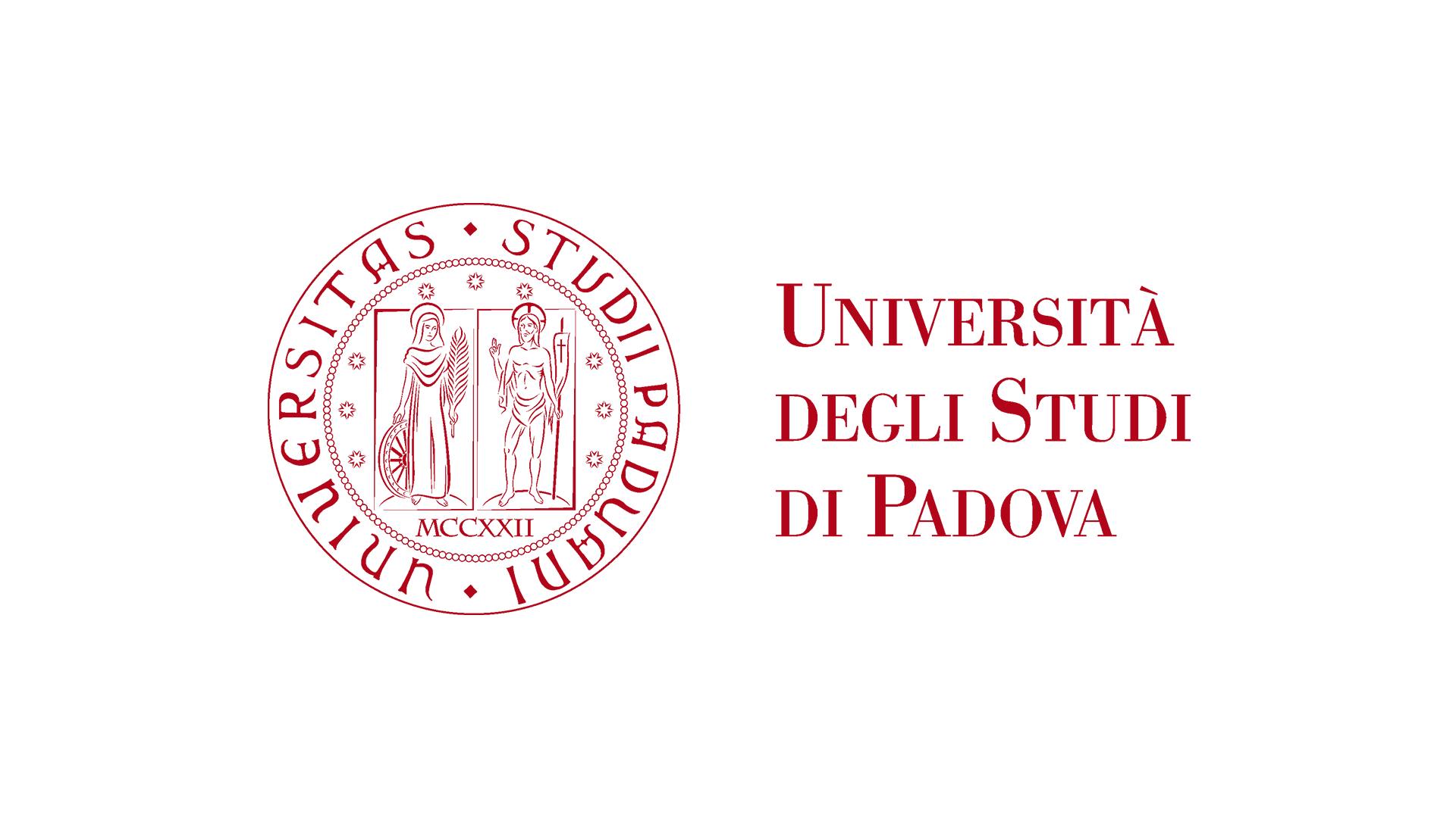Logo dell'Università degli Studi di Padova di colore rosso su sfondo bianco.
