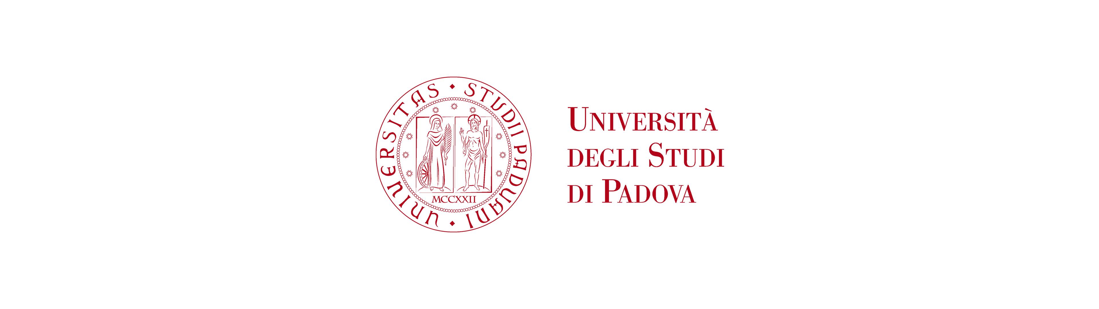 Logo dell'Università degli Studi di Padova di colore rosso su sfondo bianco.