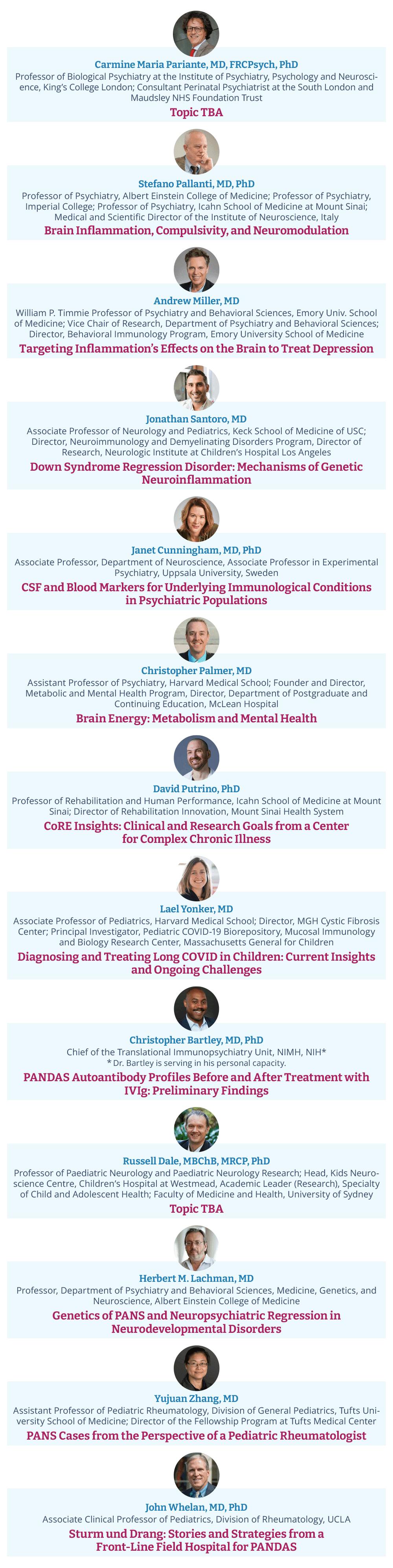 Confirmed conference speakers