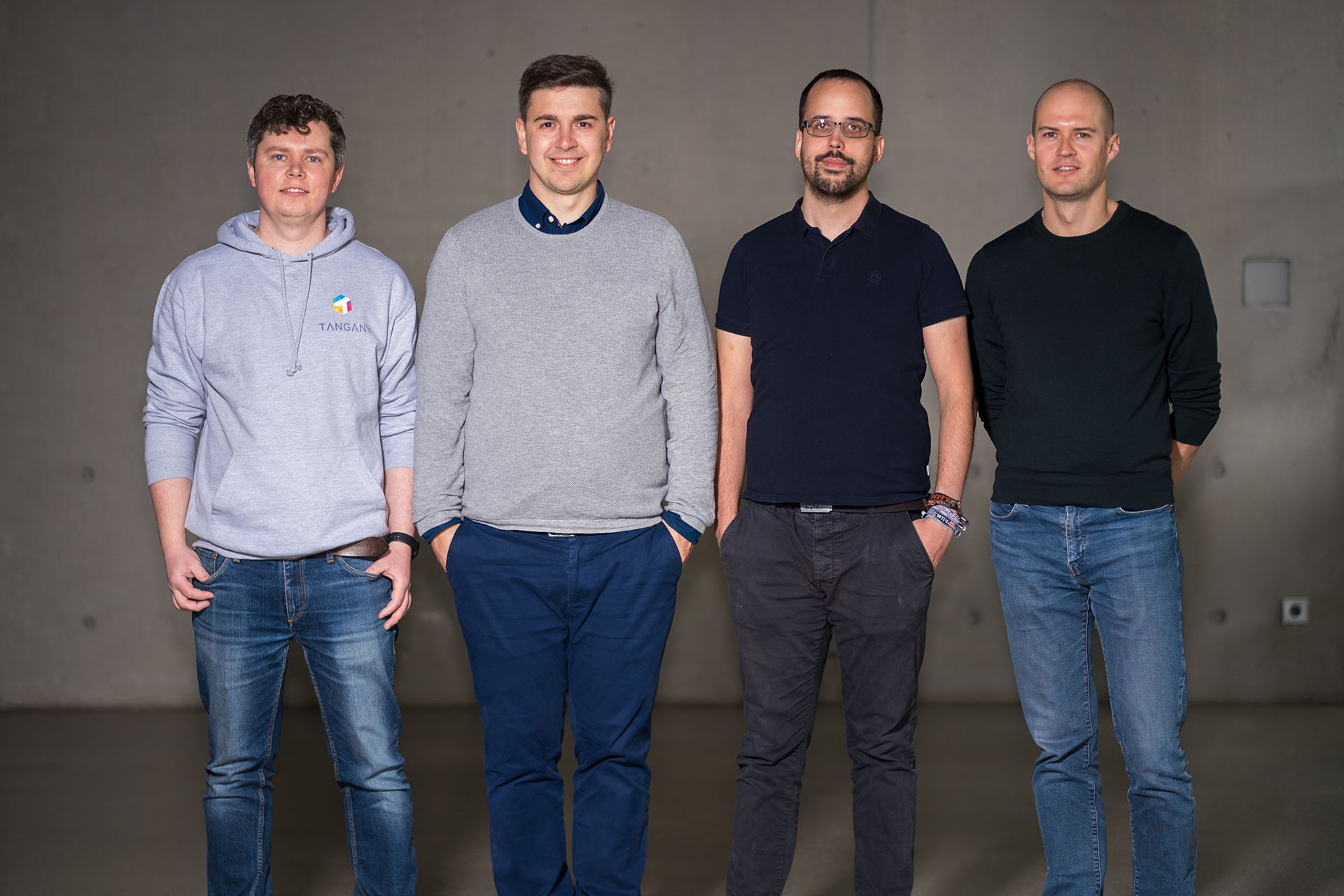 Tangany Management Team (left to right) Alexey Utin, Christoph Zapf, Martin Kreitmair and Heinrich Polke.