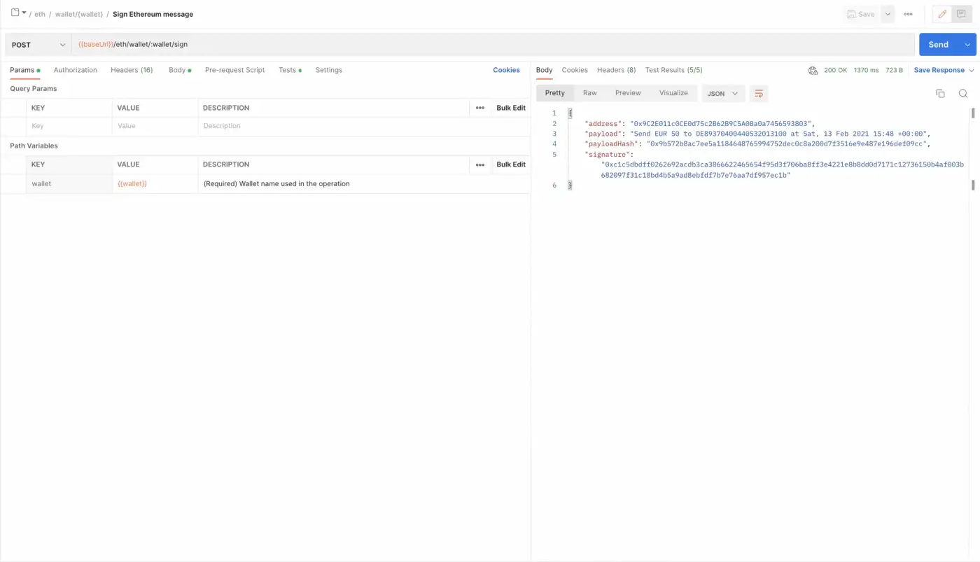 POST /eth/wallet/{wallet}/sign