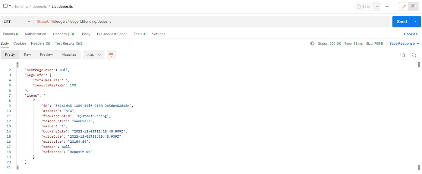 List deposits