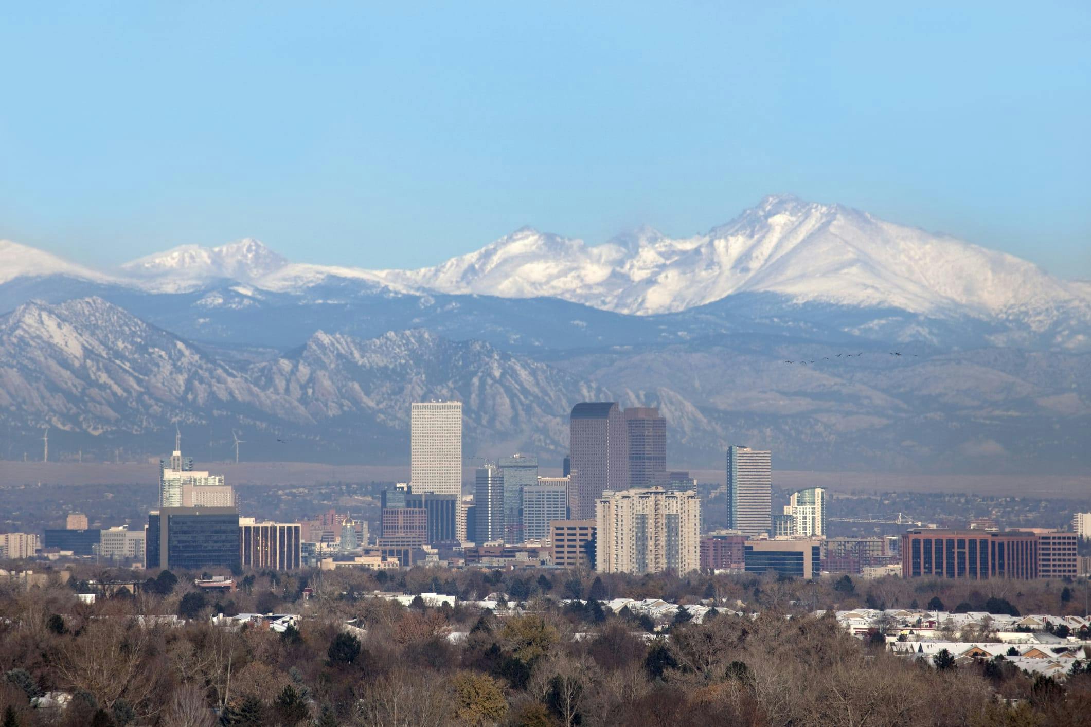 City with mountains