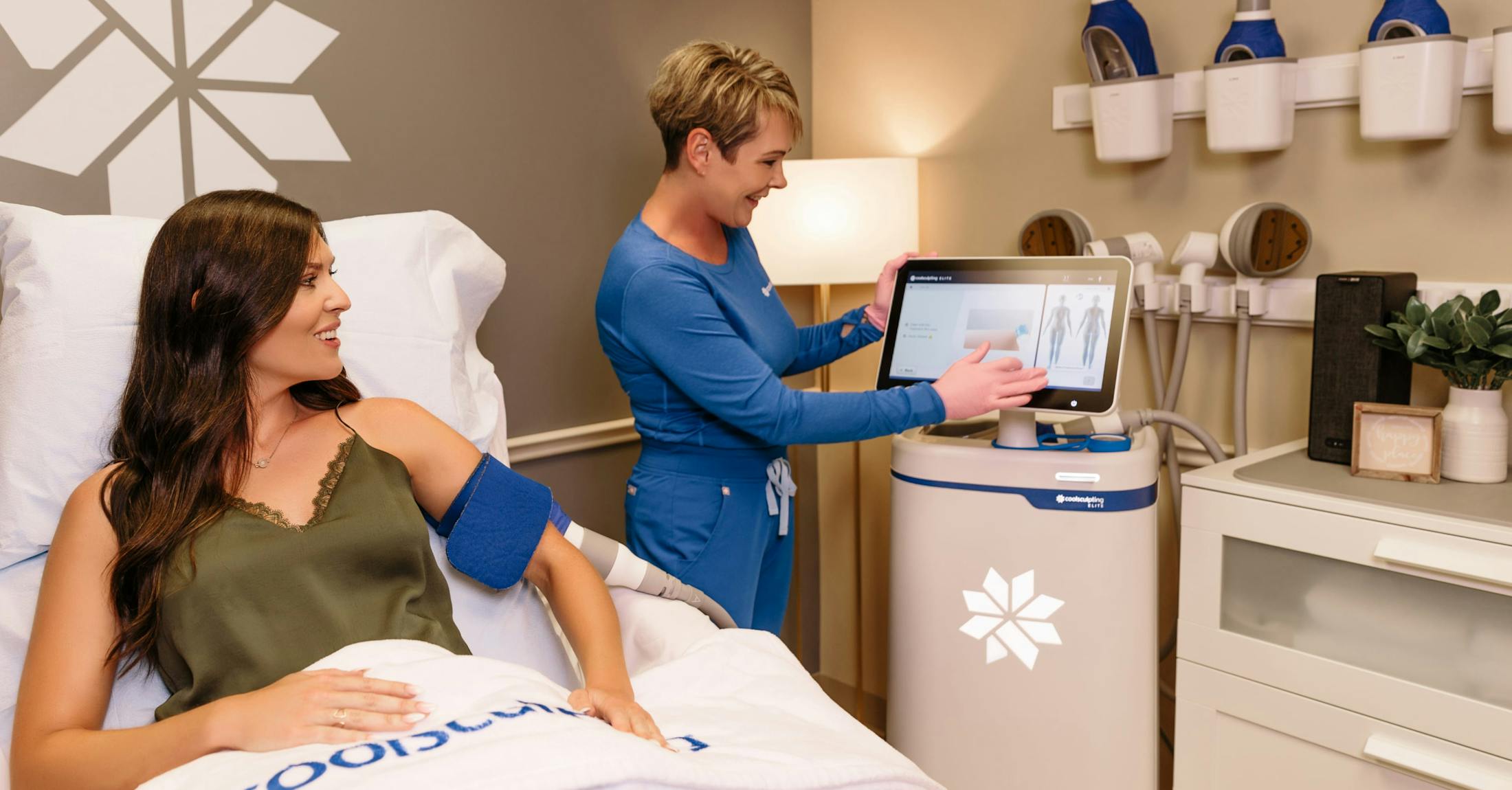 Woman receiving CoolSculpting at The Dermatology Center