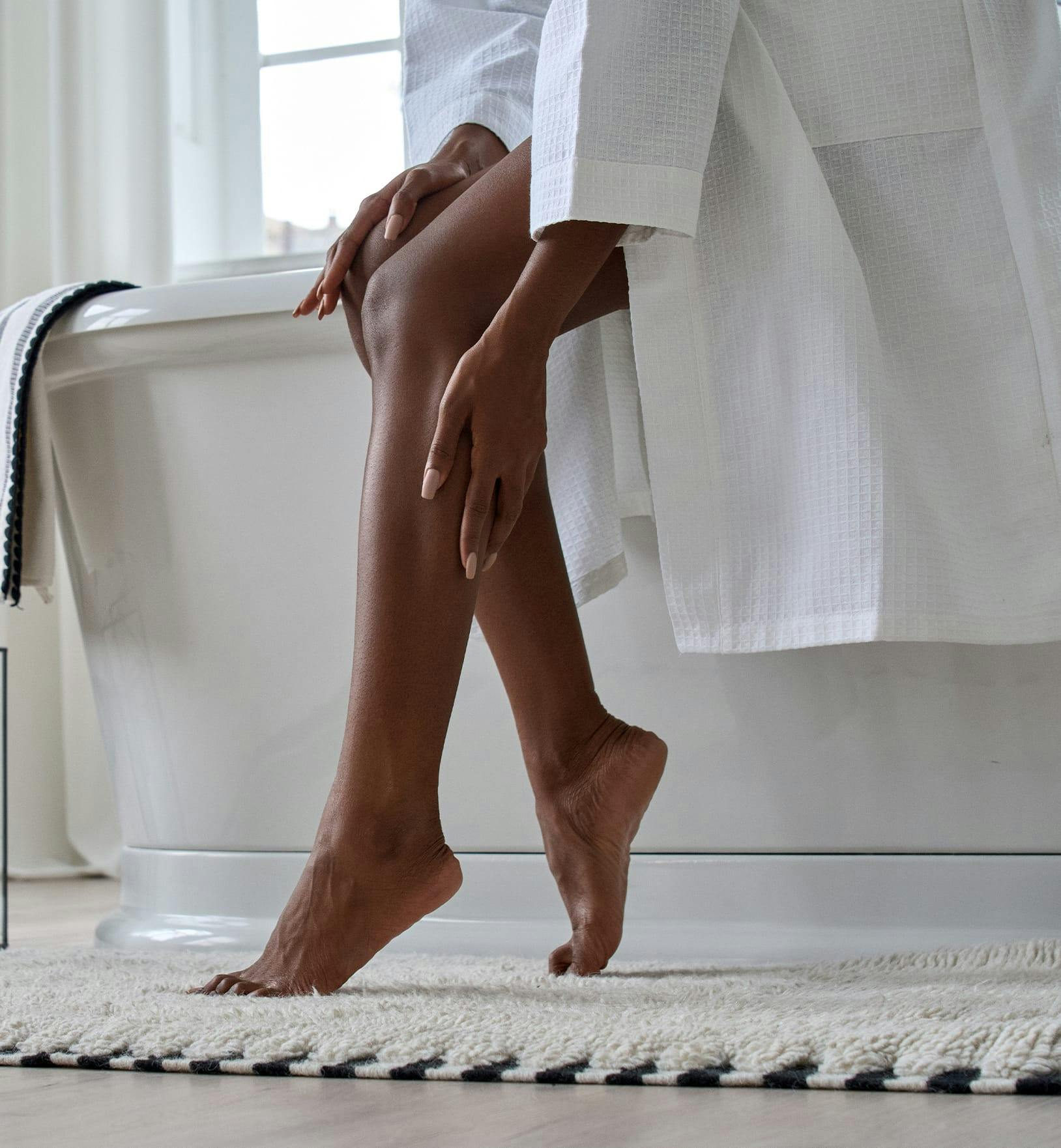 person with smooth legs