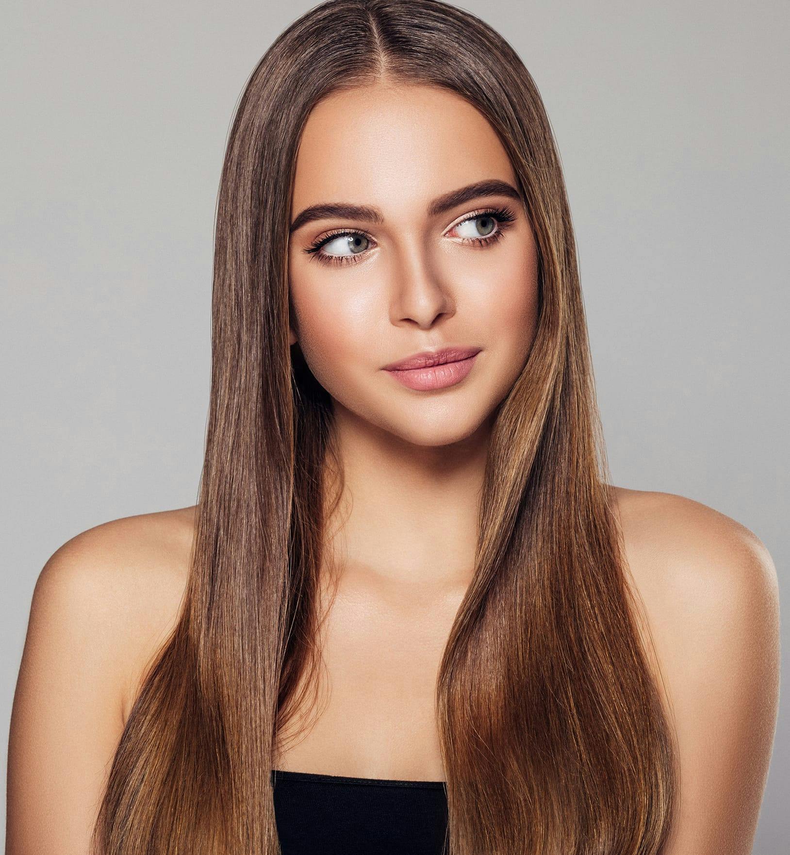 woman with long brown hair
