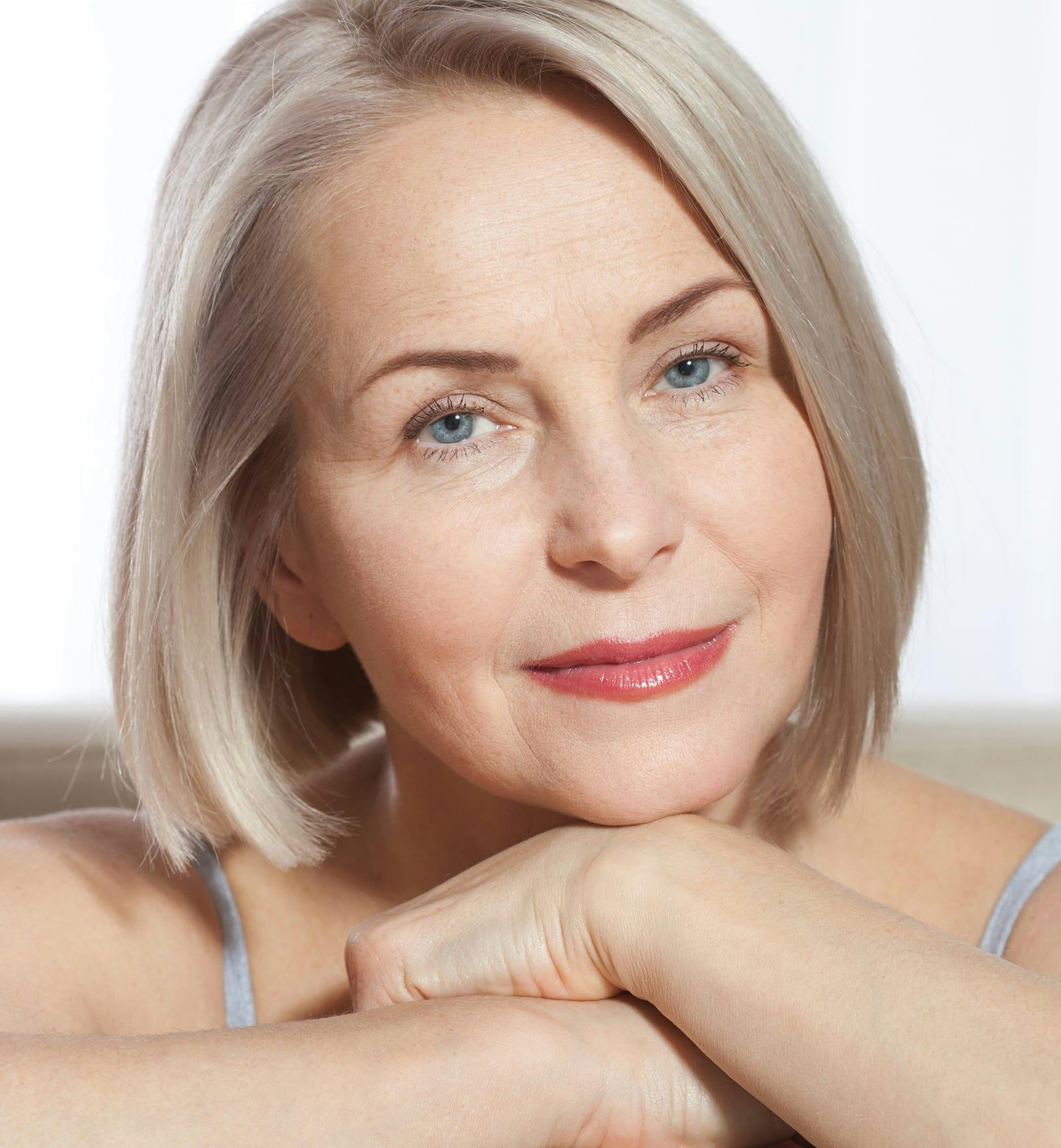 Beautiful middle aged woman with clear skin