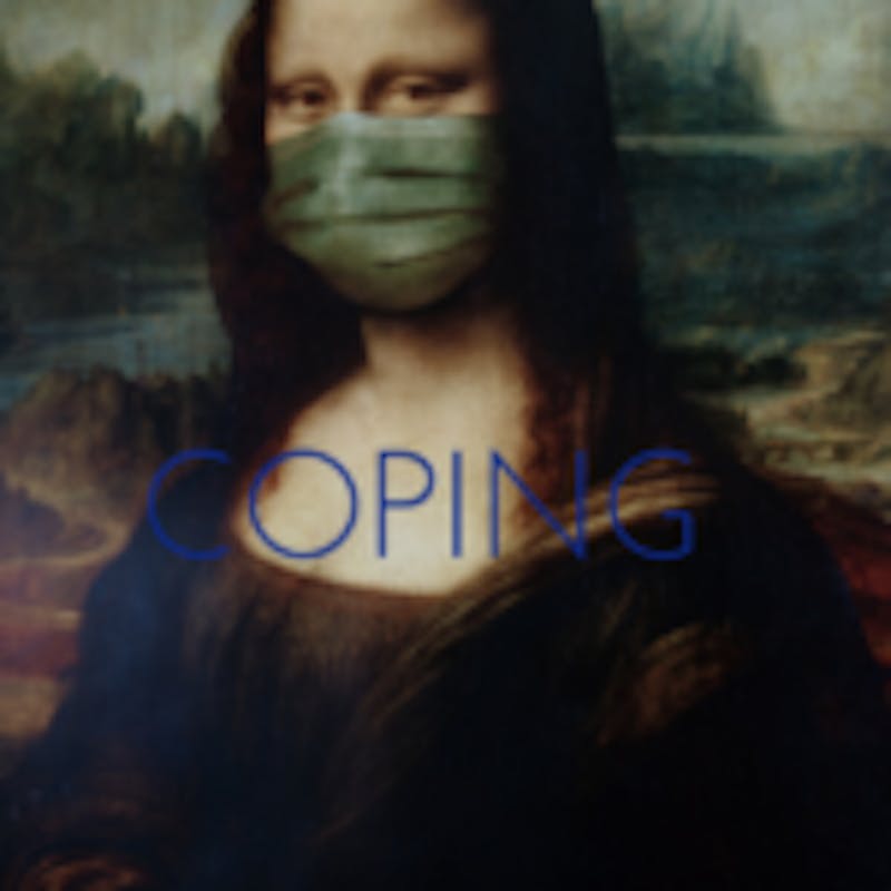 mona lisa with a mask