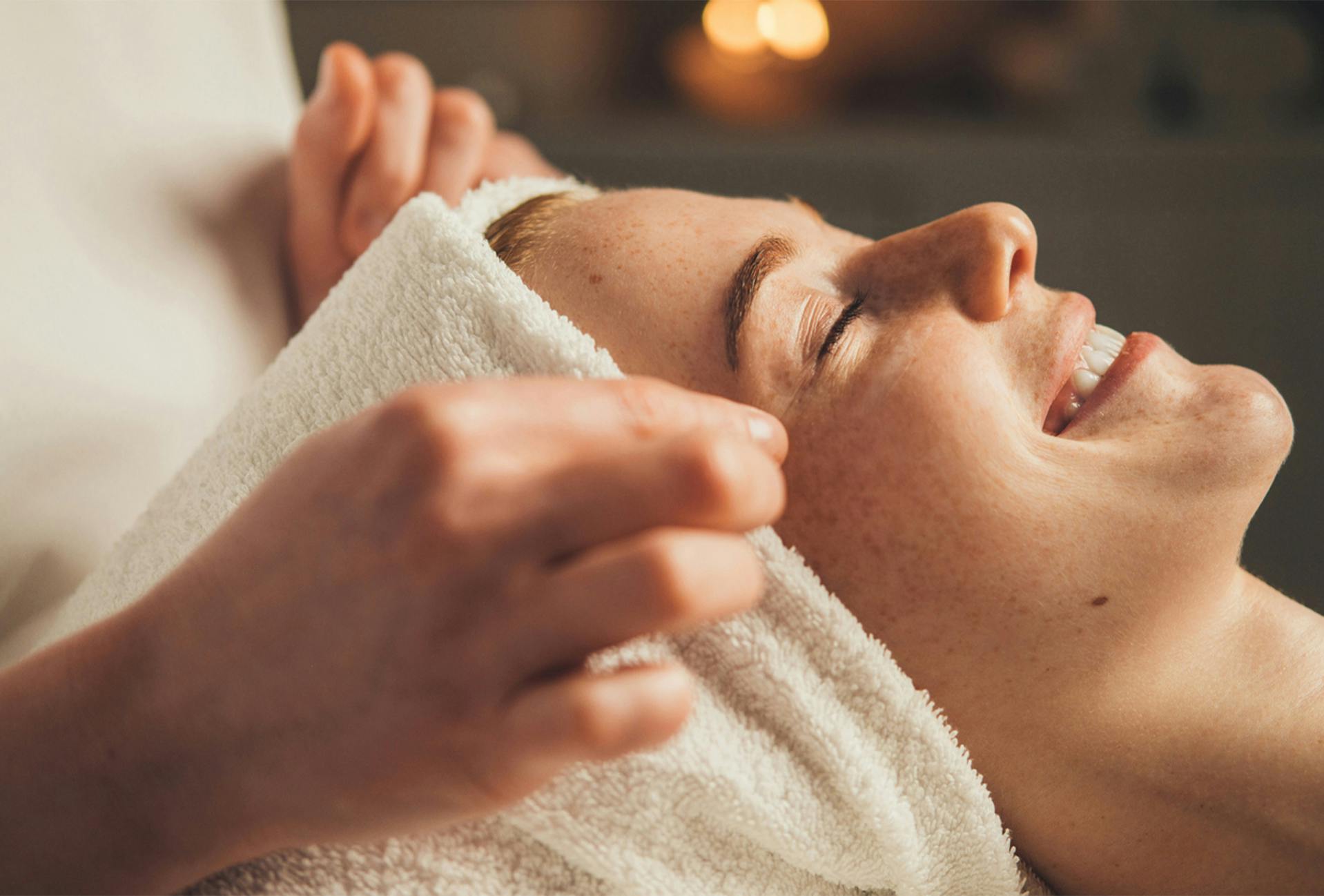 woman getting a facial