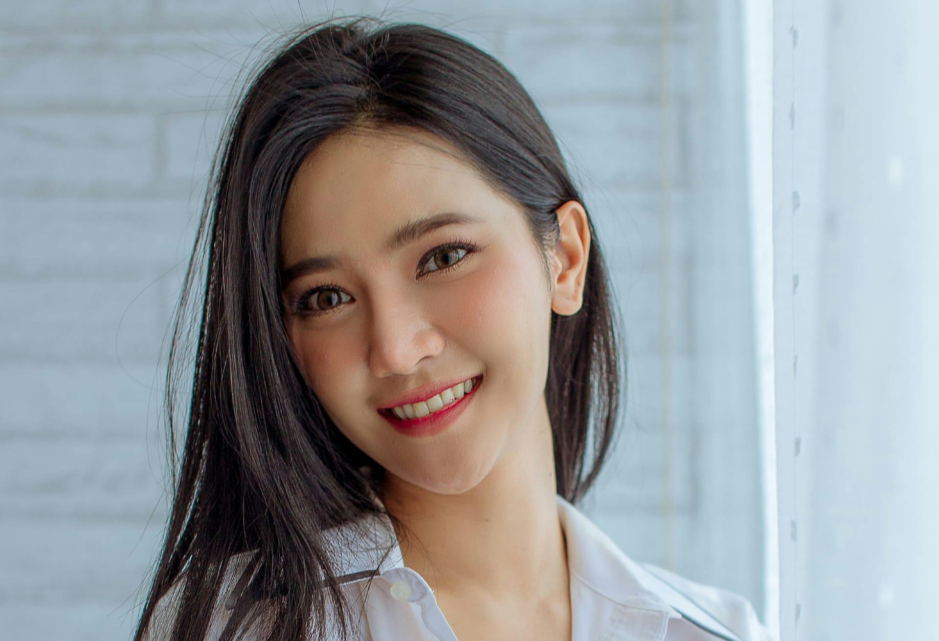 Pretty Asian Woman Smiling