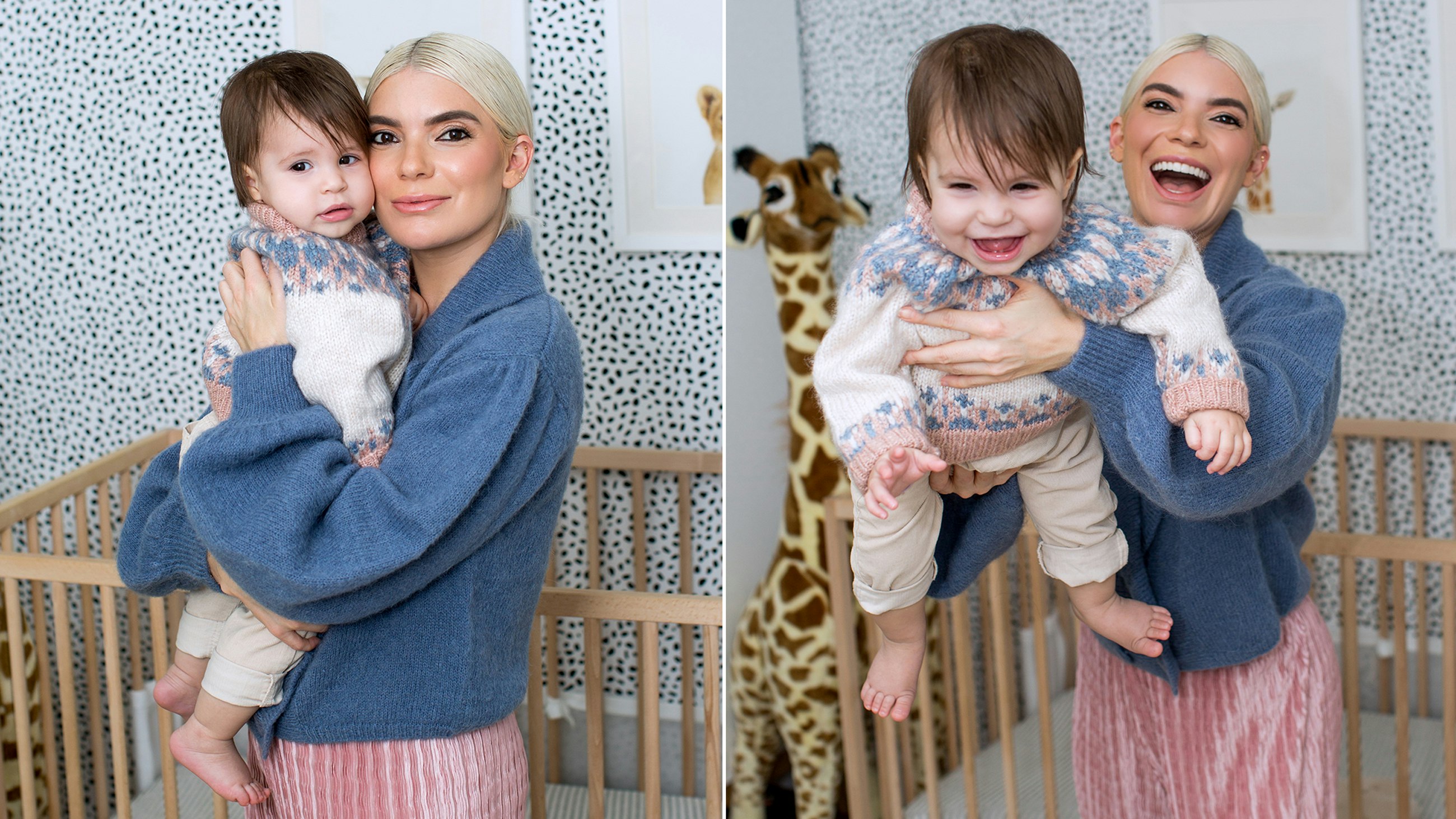 Carly Cardellino and her daughter Delfina Celine playing