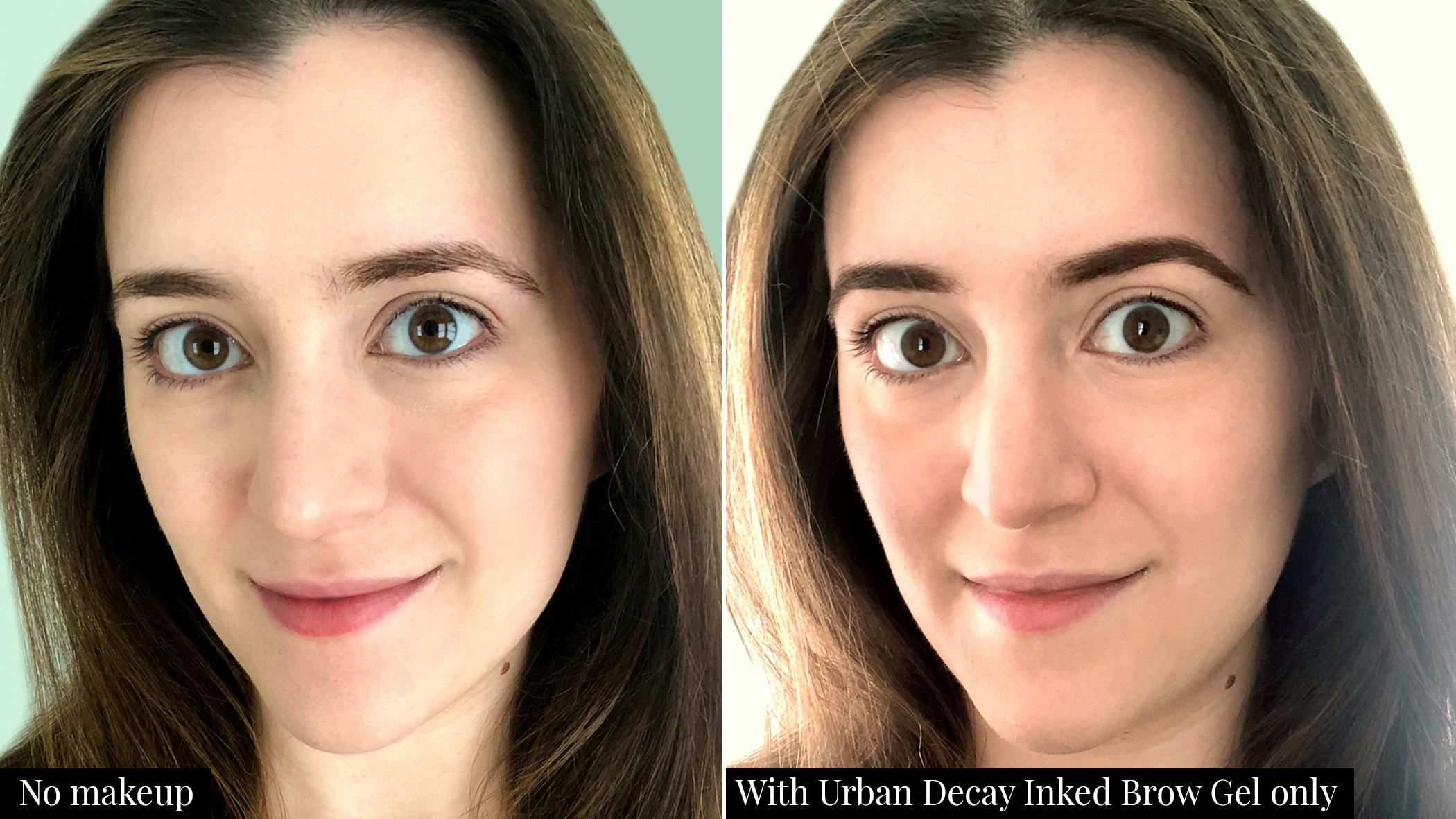 Urban Decay Inked Brow Gel before and after