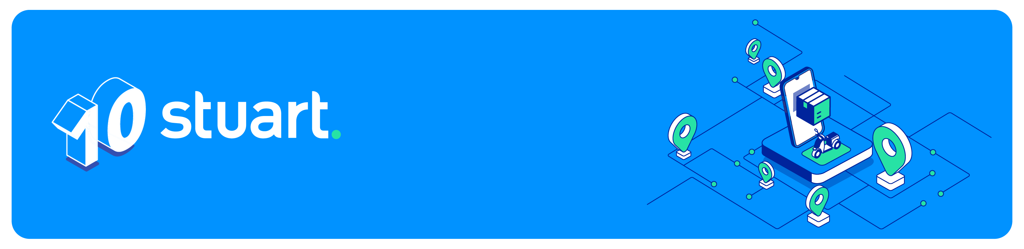 10th anniversary fo Stuart with mobile phone on the image