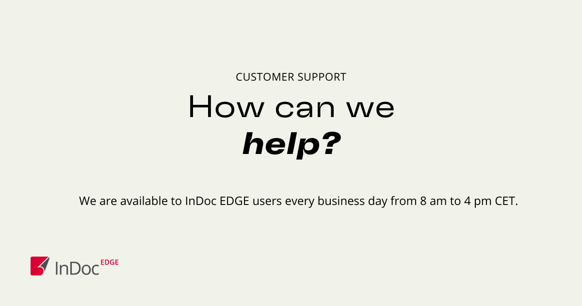 User Support | InDoc EDGE