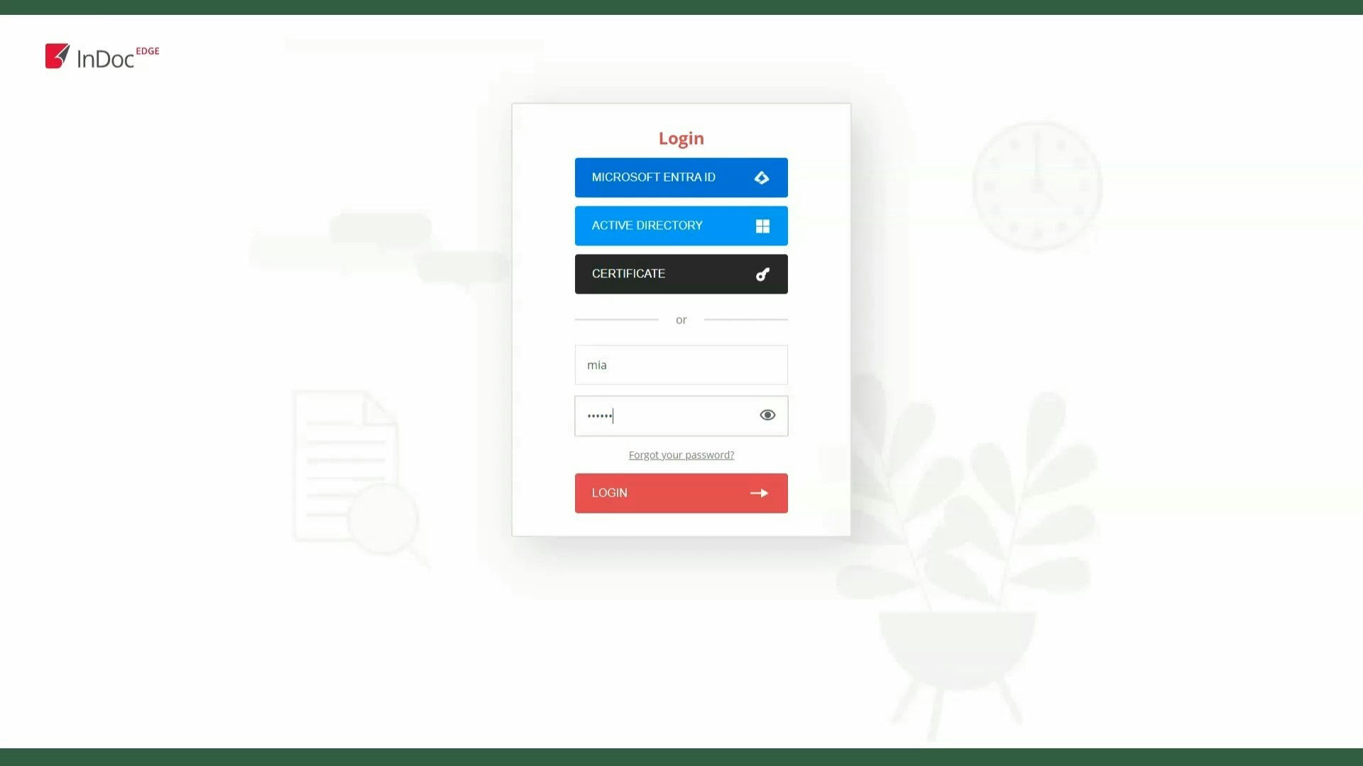 Log in with a username and password