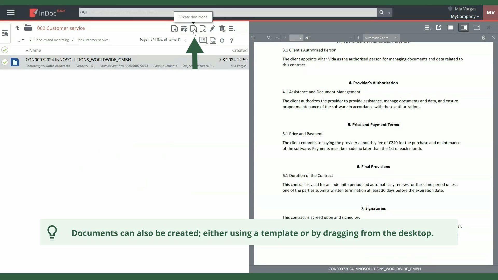 Create a new document
