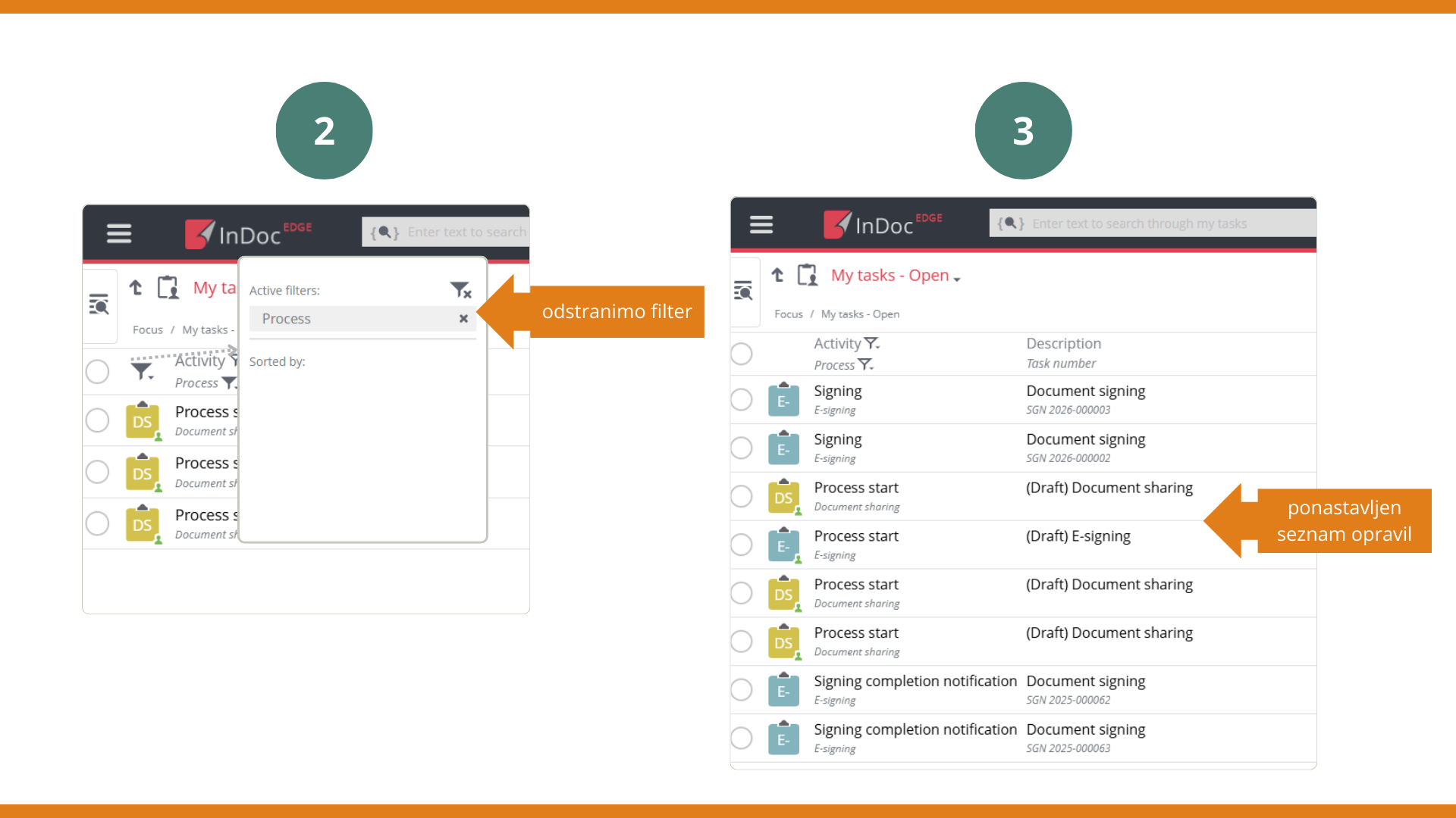 Ponastavitev filtrov
