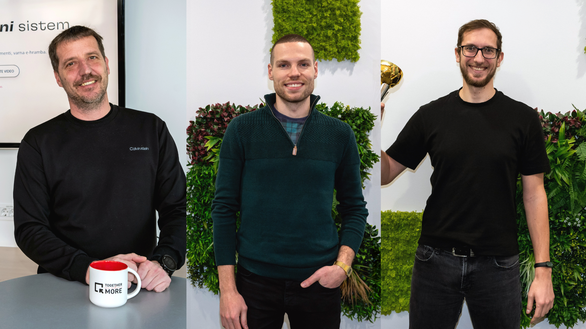 Jure Knafeljc, Jernej Janež, Emil Avdič iz razvojne ekipe Mikrocopa, ki gradi InDoc EDGE