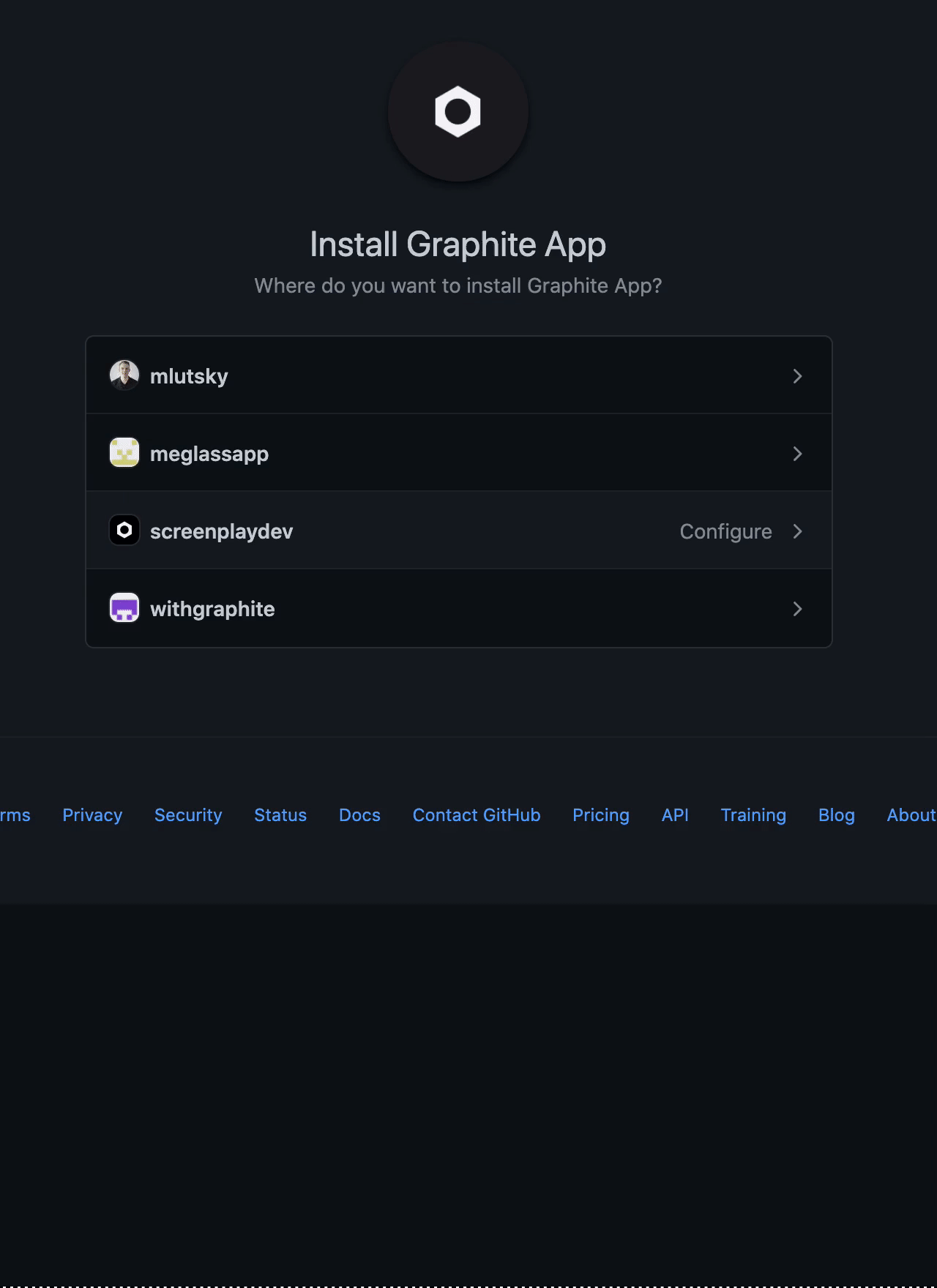 Signing into Graphite with a GitHub app