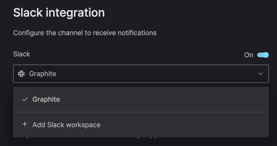 slack integration settings