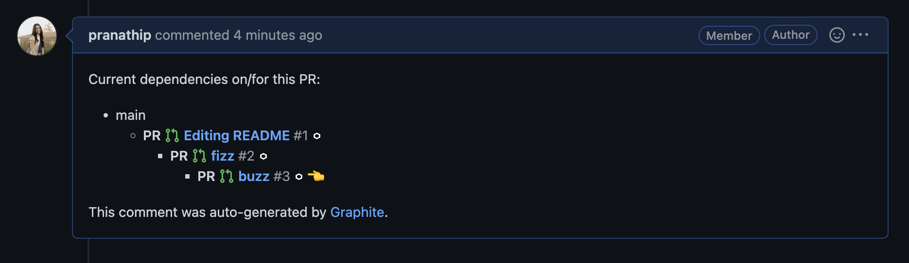 github stack comment