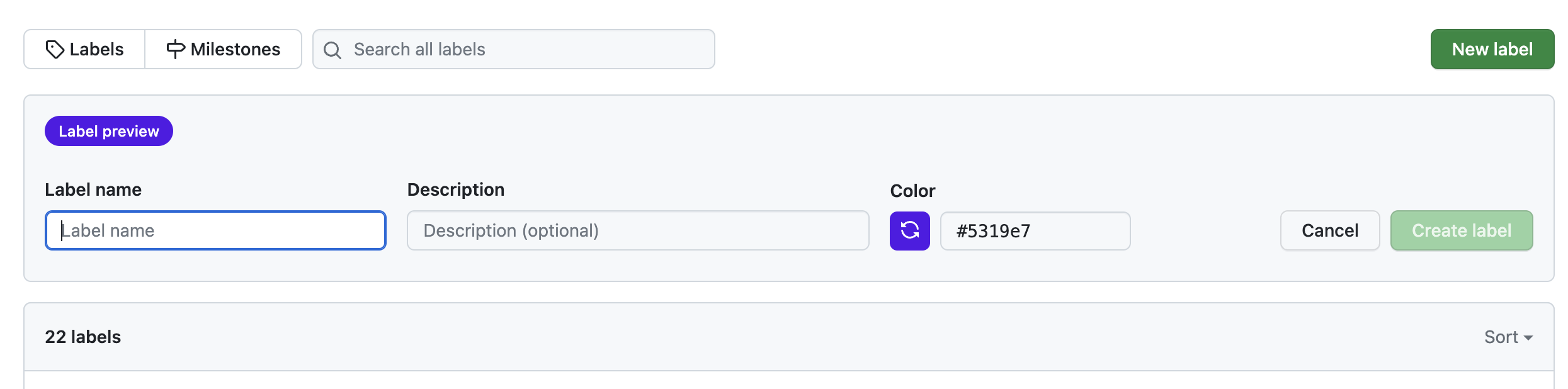 create a label