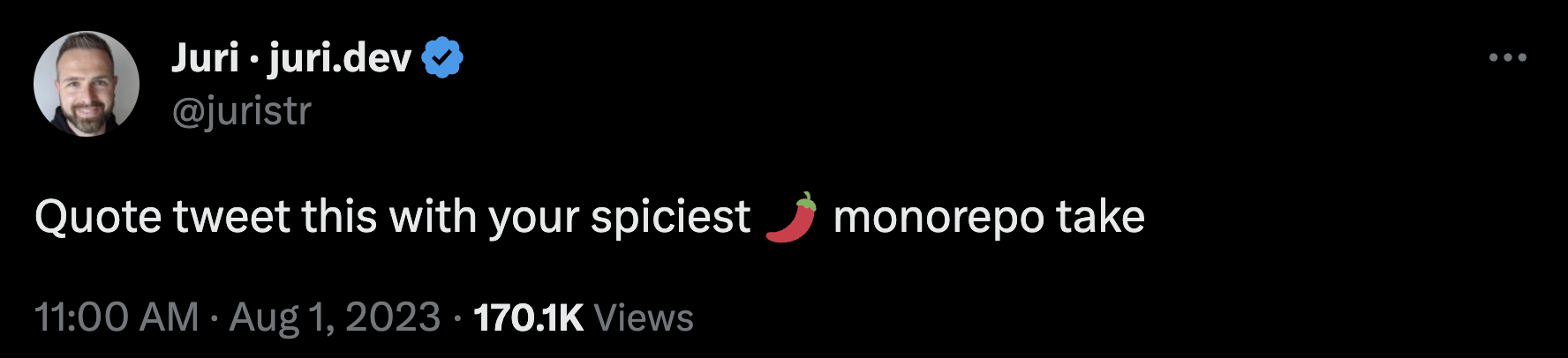 Quote this tweet with your spiciest monorepo take