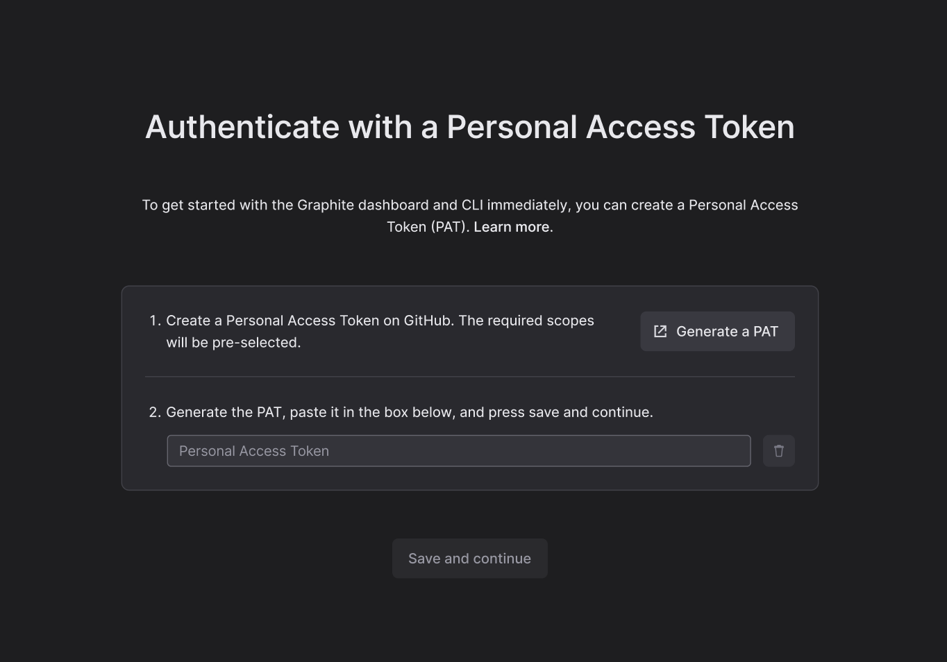 Personal access token