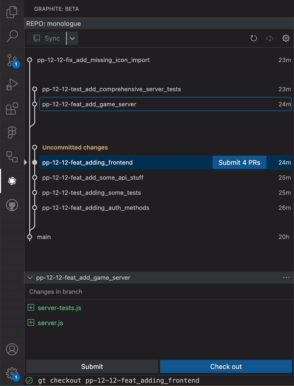 Graphite VS Code quick start