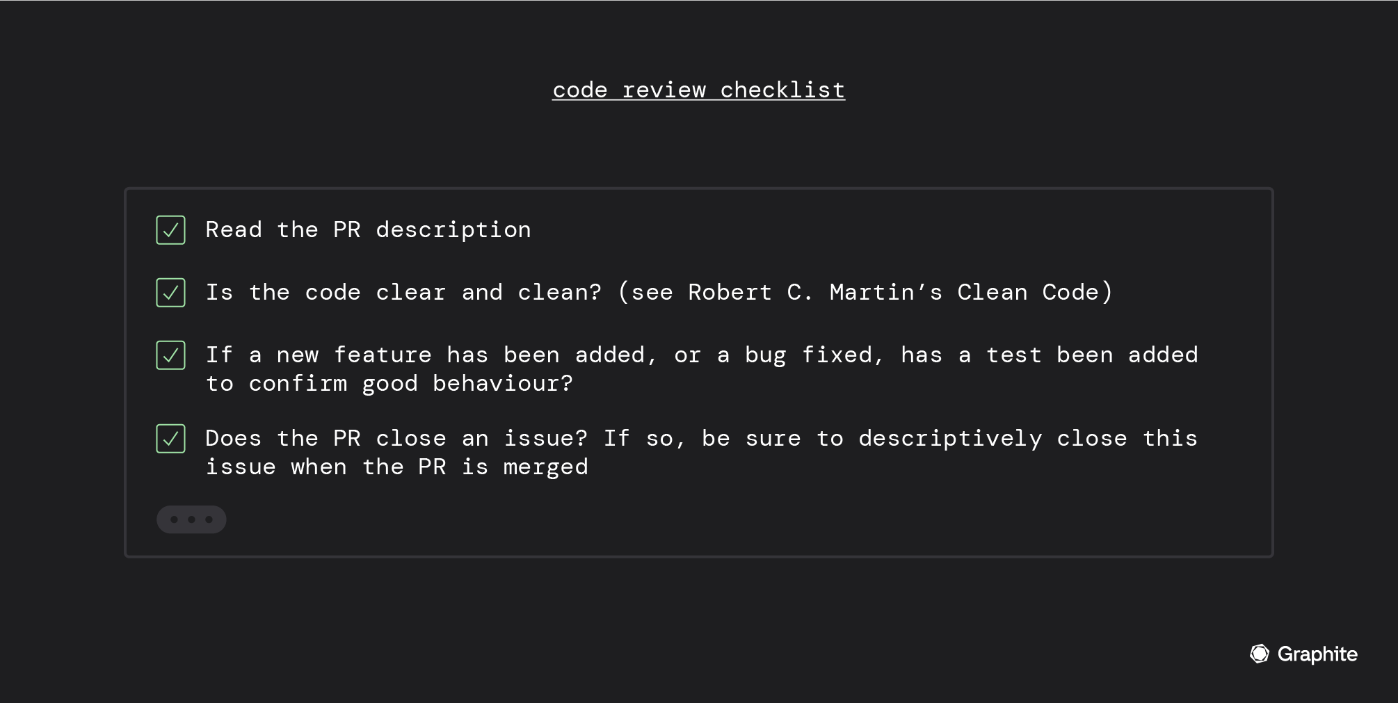 code review checklist