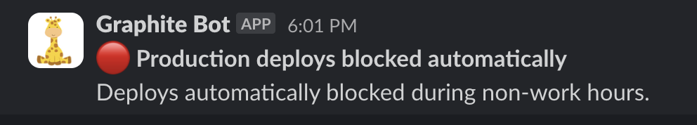 graphite bot pause deployments in slack
