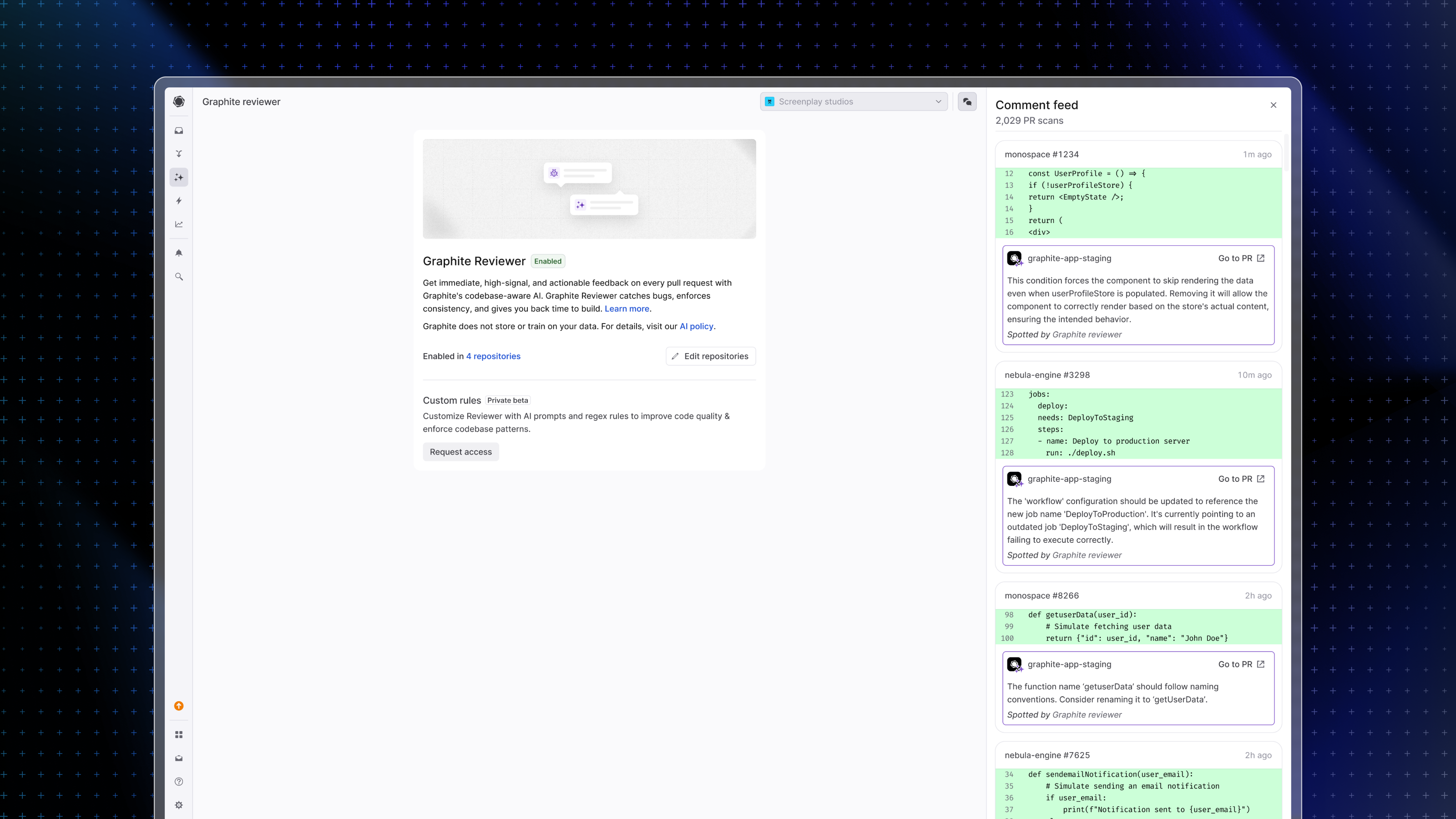 screenshot of the feed