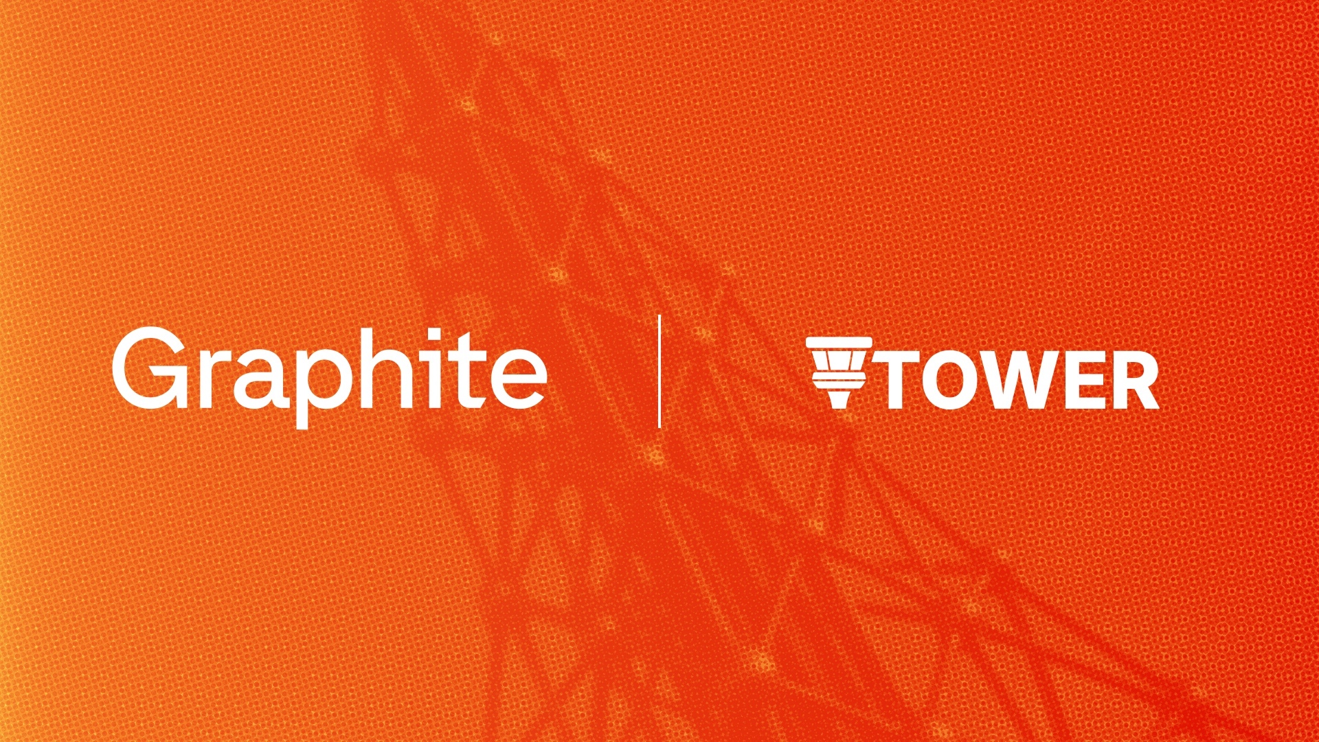 Graphite and Tower logos side by side on an orange background